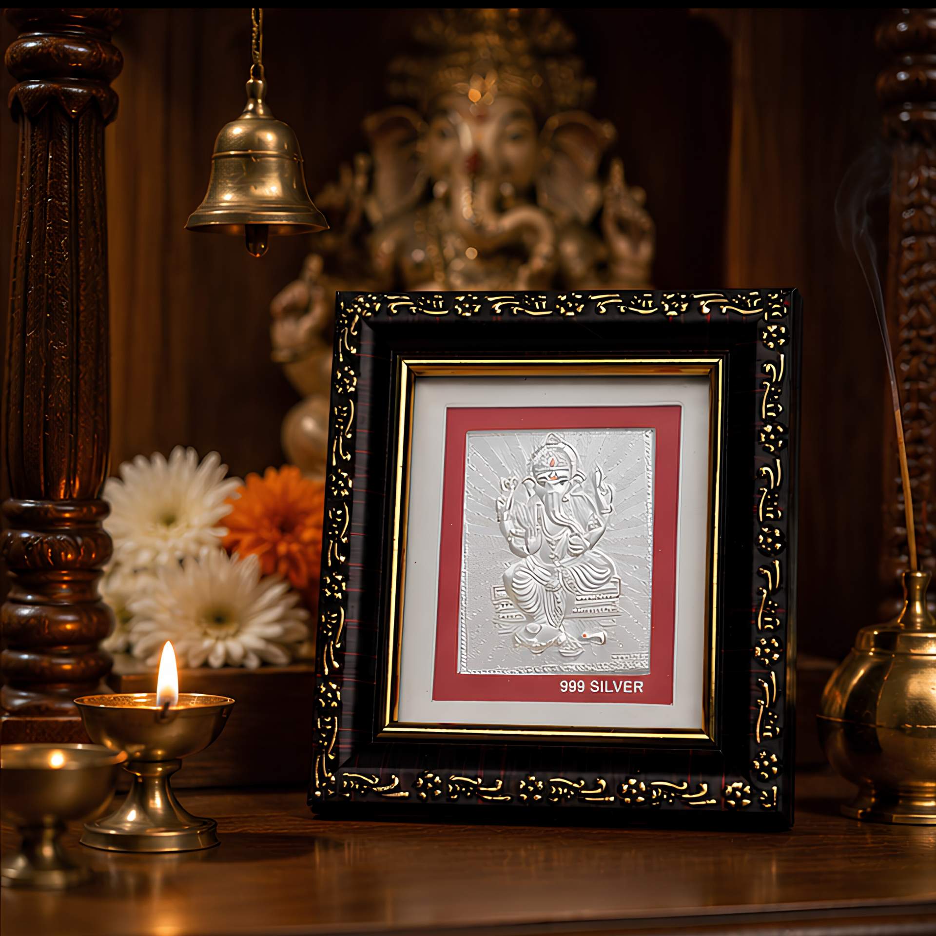 999 Silver Lord Ganesha Premium Classic Frame