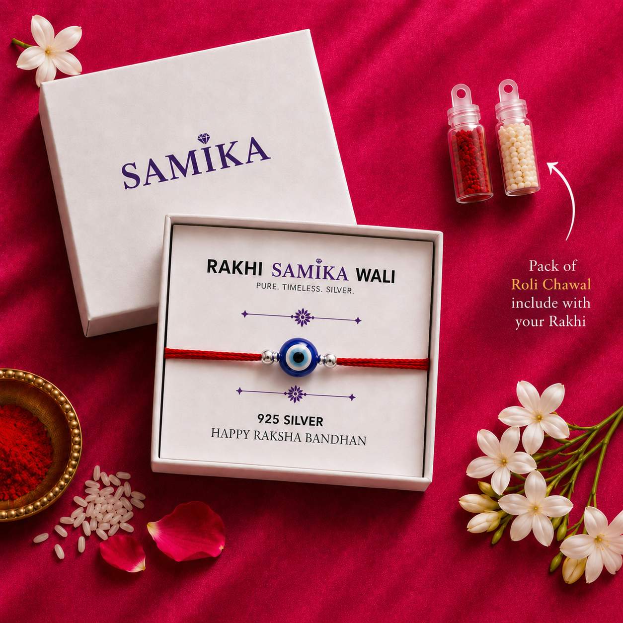 925 Sterling Silver Evil Eye Protection Rakhi