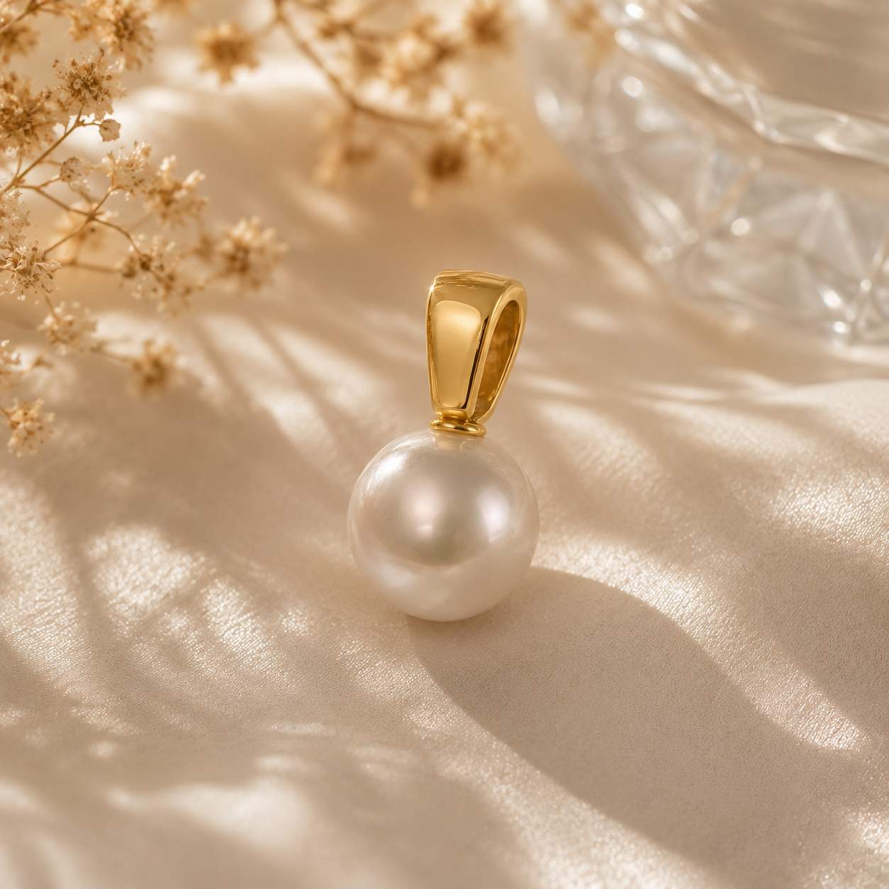 925 Sterling Silver Gold-Plated Classic Pearl Pendant