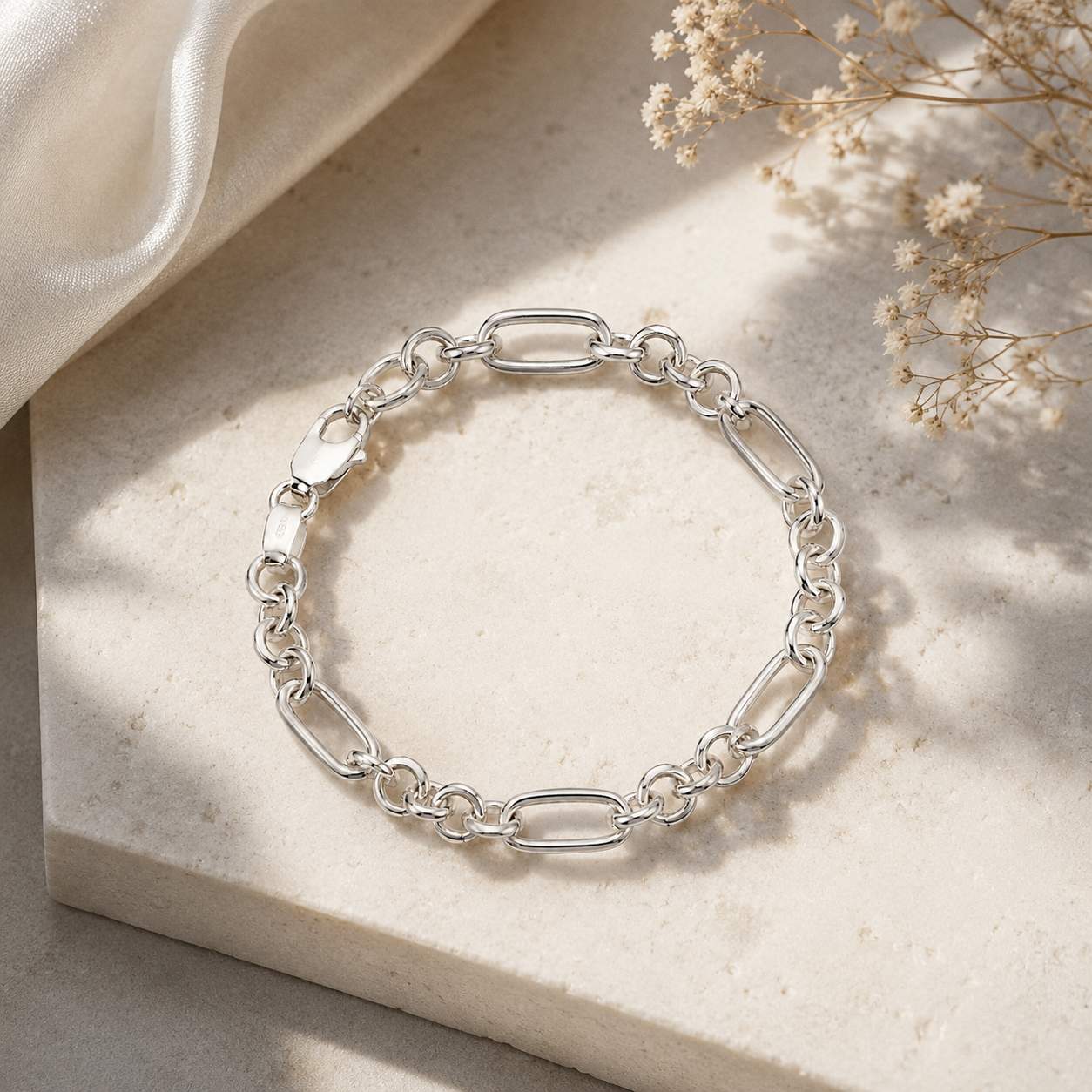 925 Sterling Silver Paperclip Men’s Bracelet