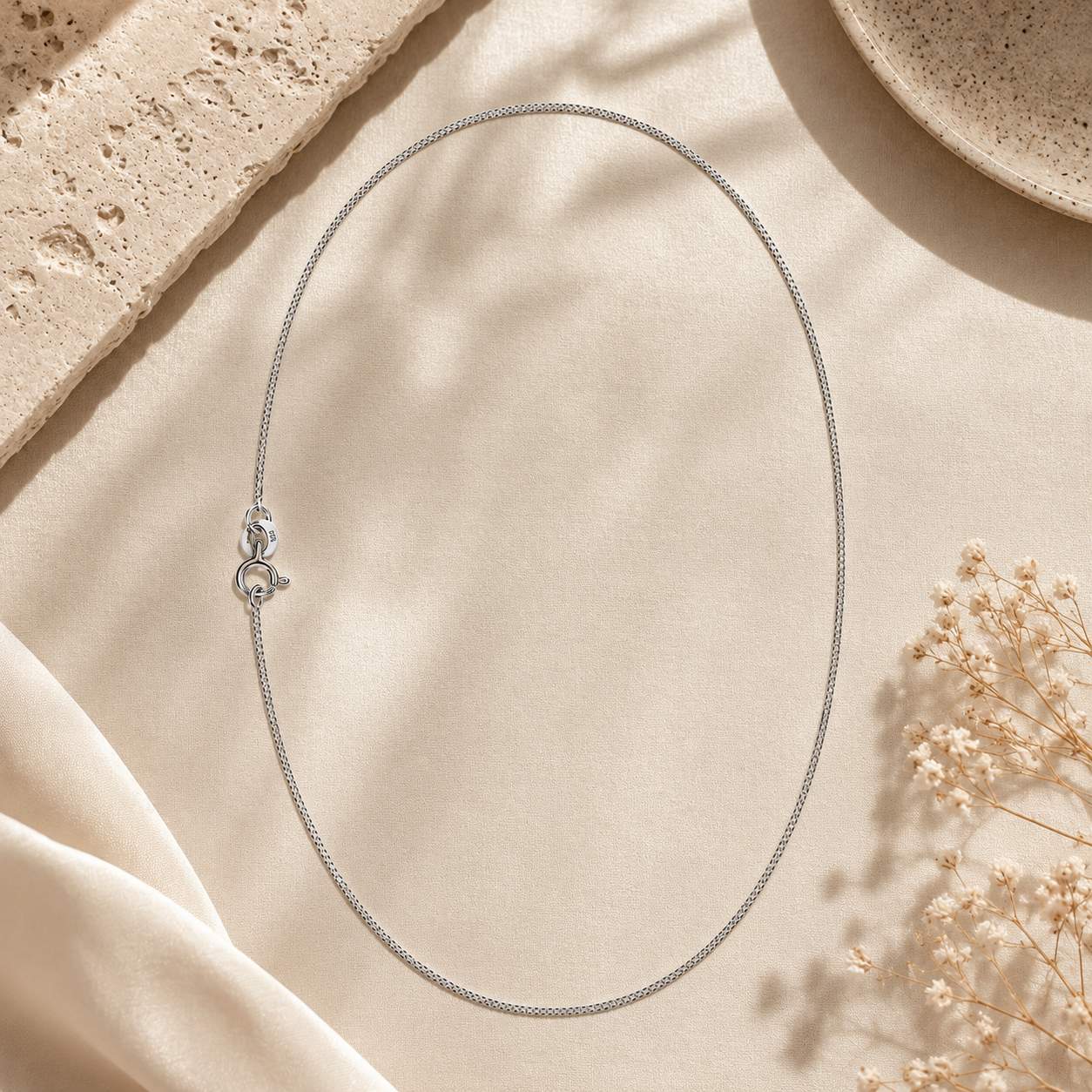 Silver Box Chain Necklace