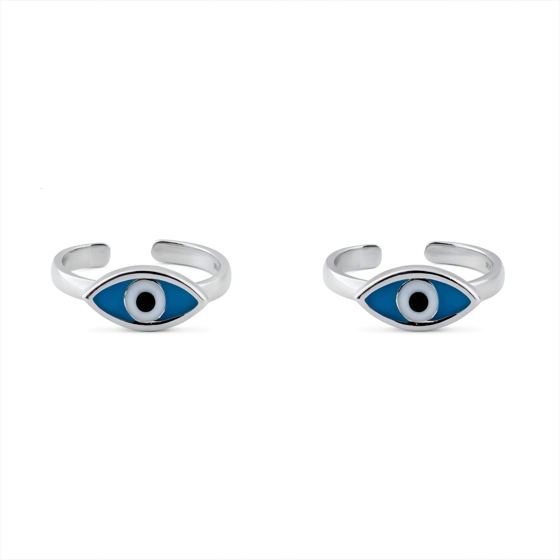 925 Sterling Silver Evil Eye Toe Ring For Women (in Pairs)
