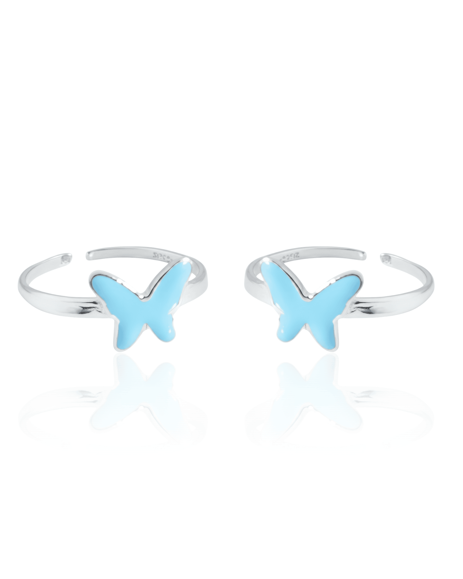 925 Sterling Silver Butterfly Toe Ring For Women (in Pairs)