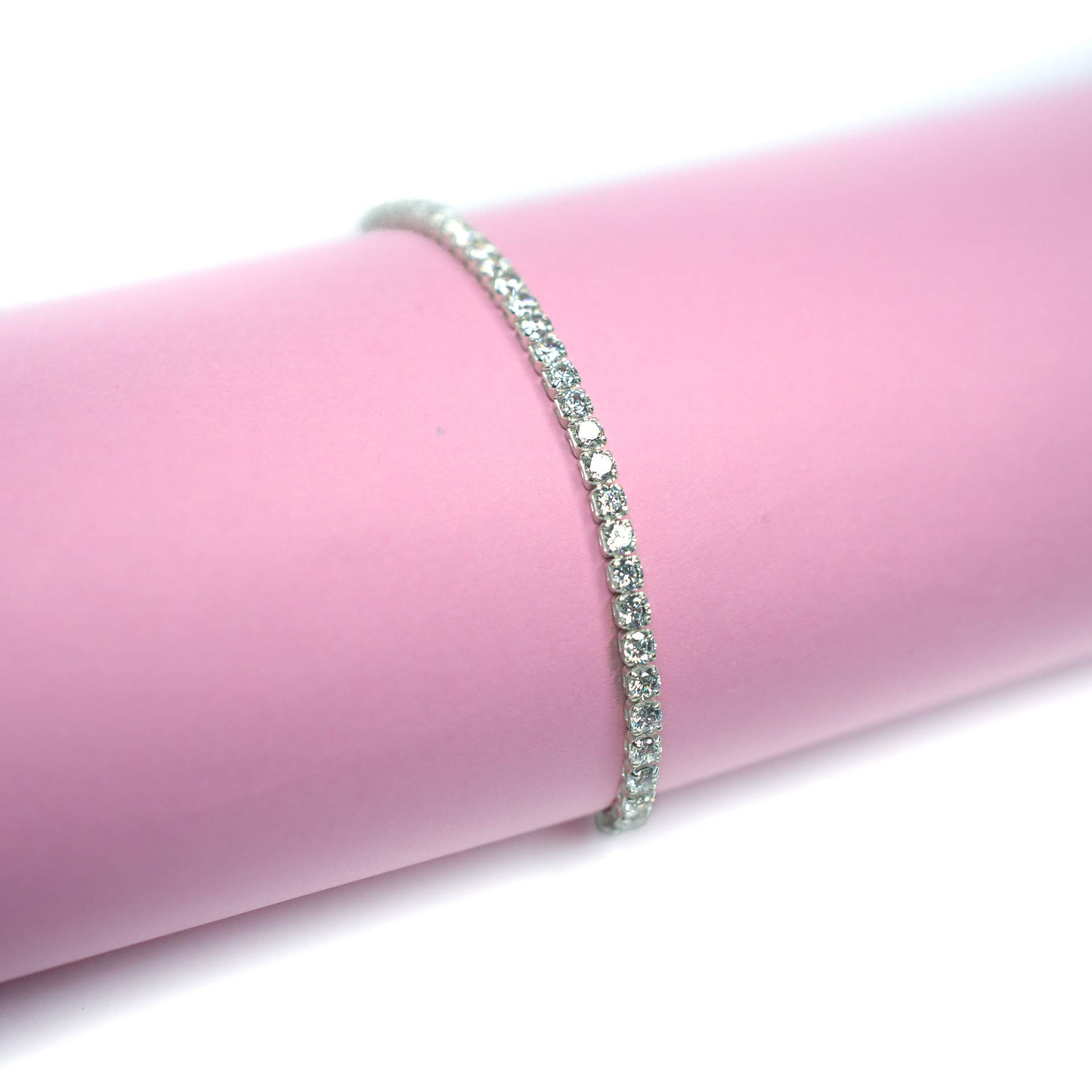 925 Sterling Silver Crystal Studded Tennis Jewellery Bracelet