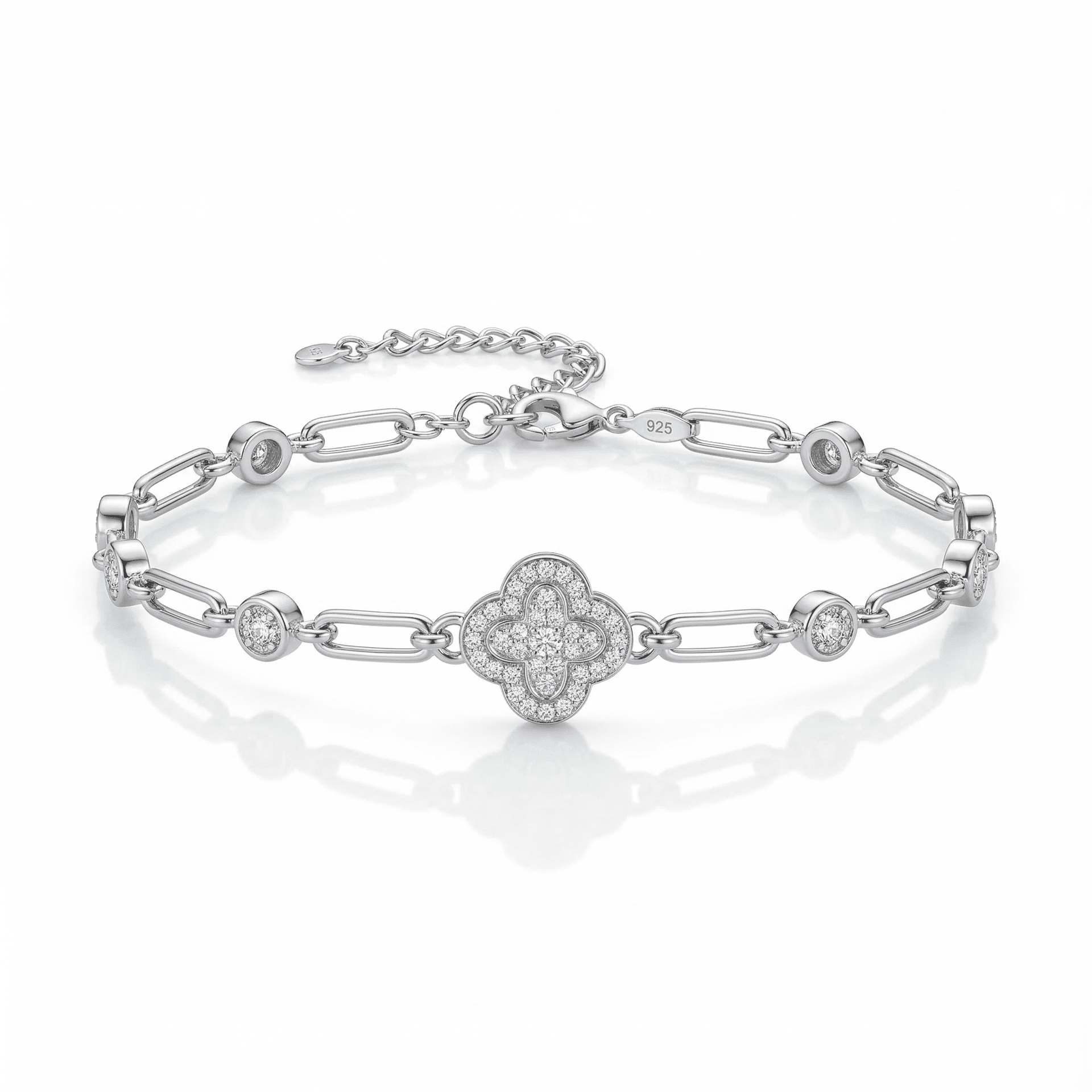 925 Sterling Silver Celestial Spark Link Bracelet