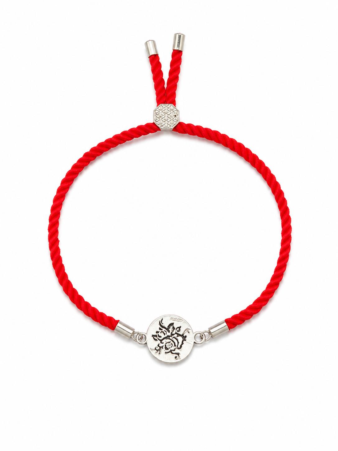 925 Sterling Silver Traditional Floral Design Rakhi With Roli-Chawal Set - Image 2