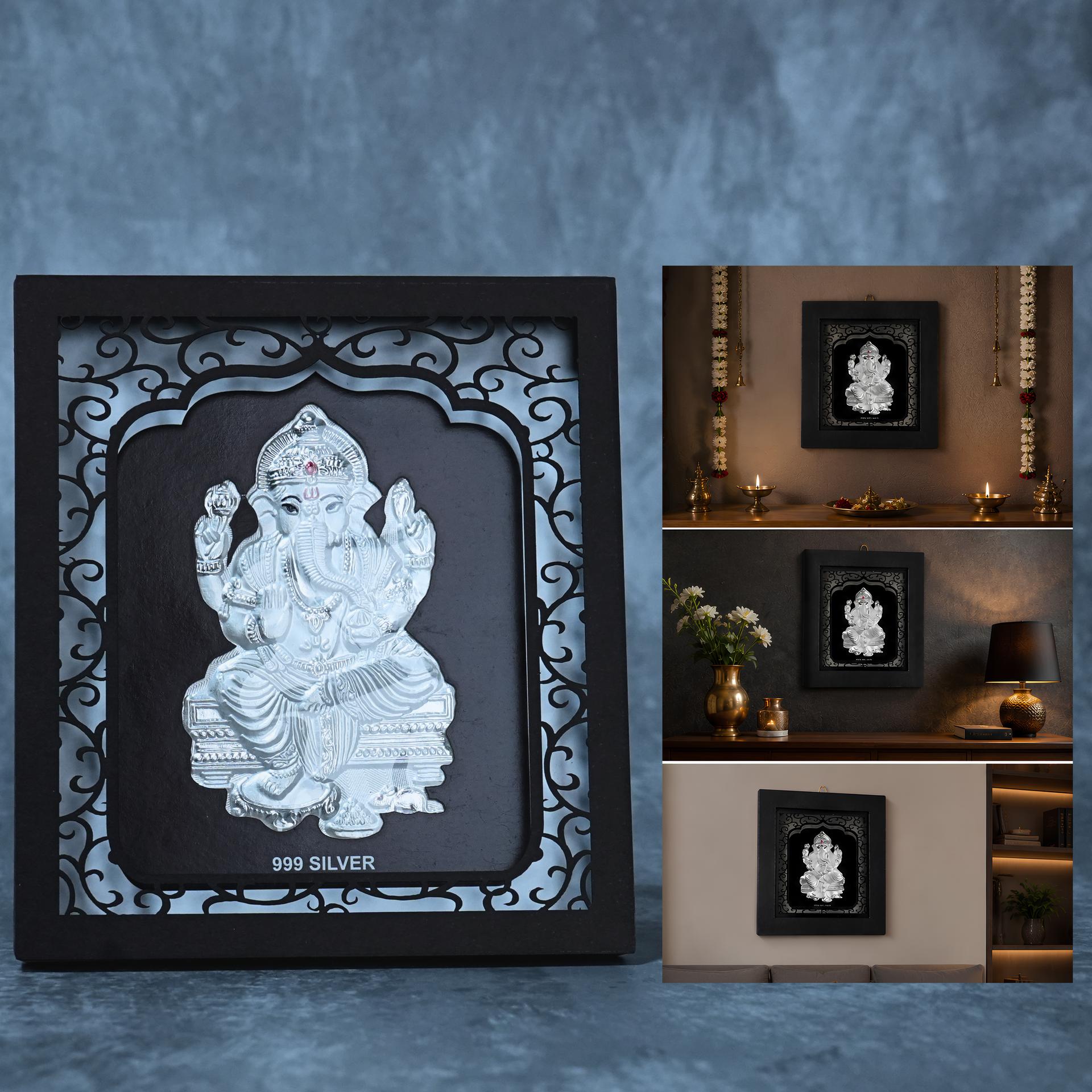 999 Silver Lord Ganesha Premium Decorative Frame - Image 3
