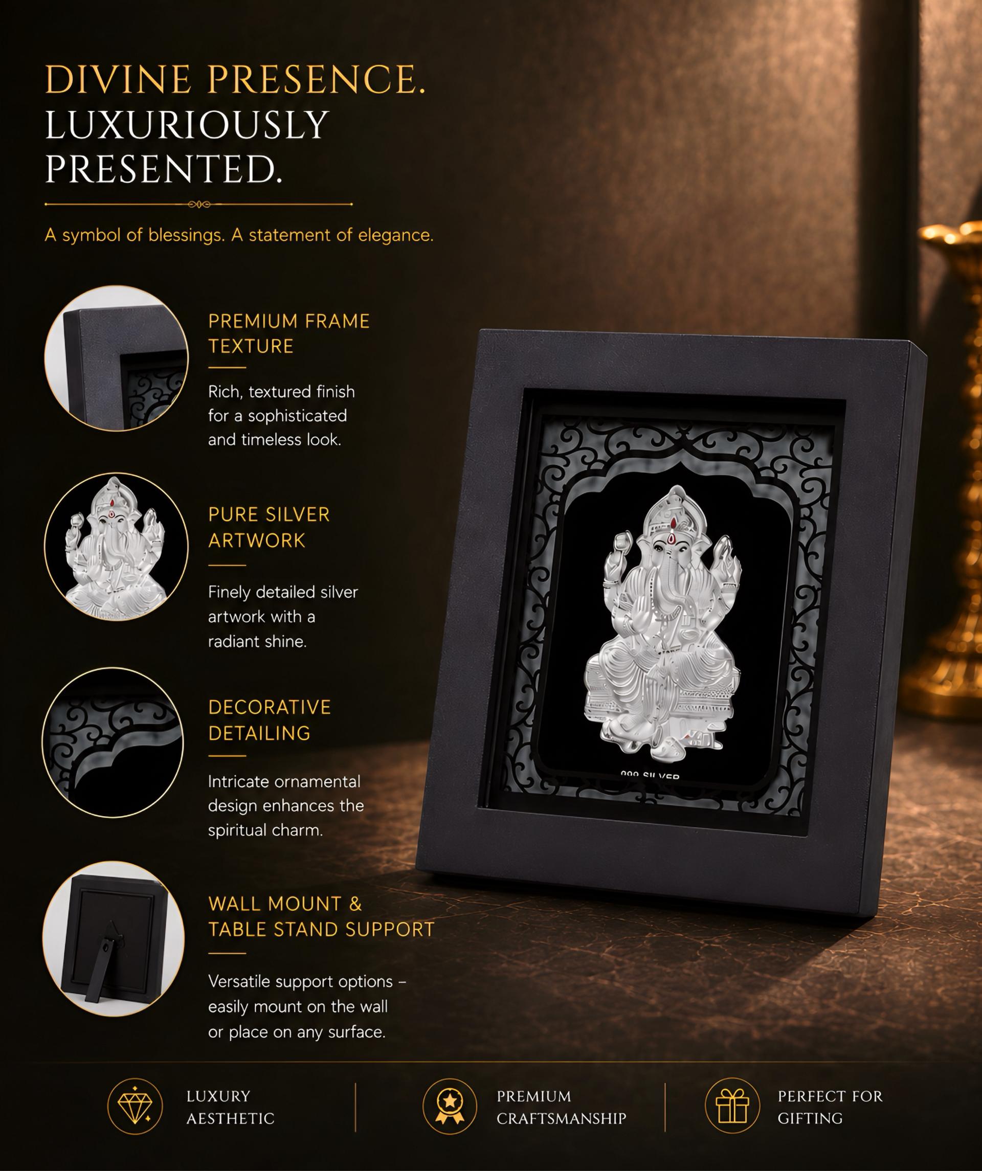 999 Silver Lord Ganesha Premium Decorative Frame - Image 6