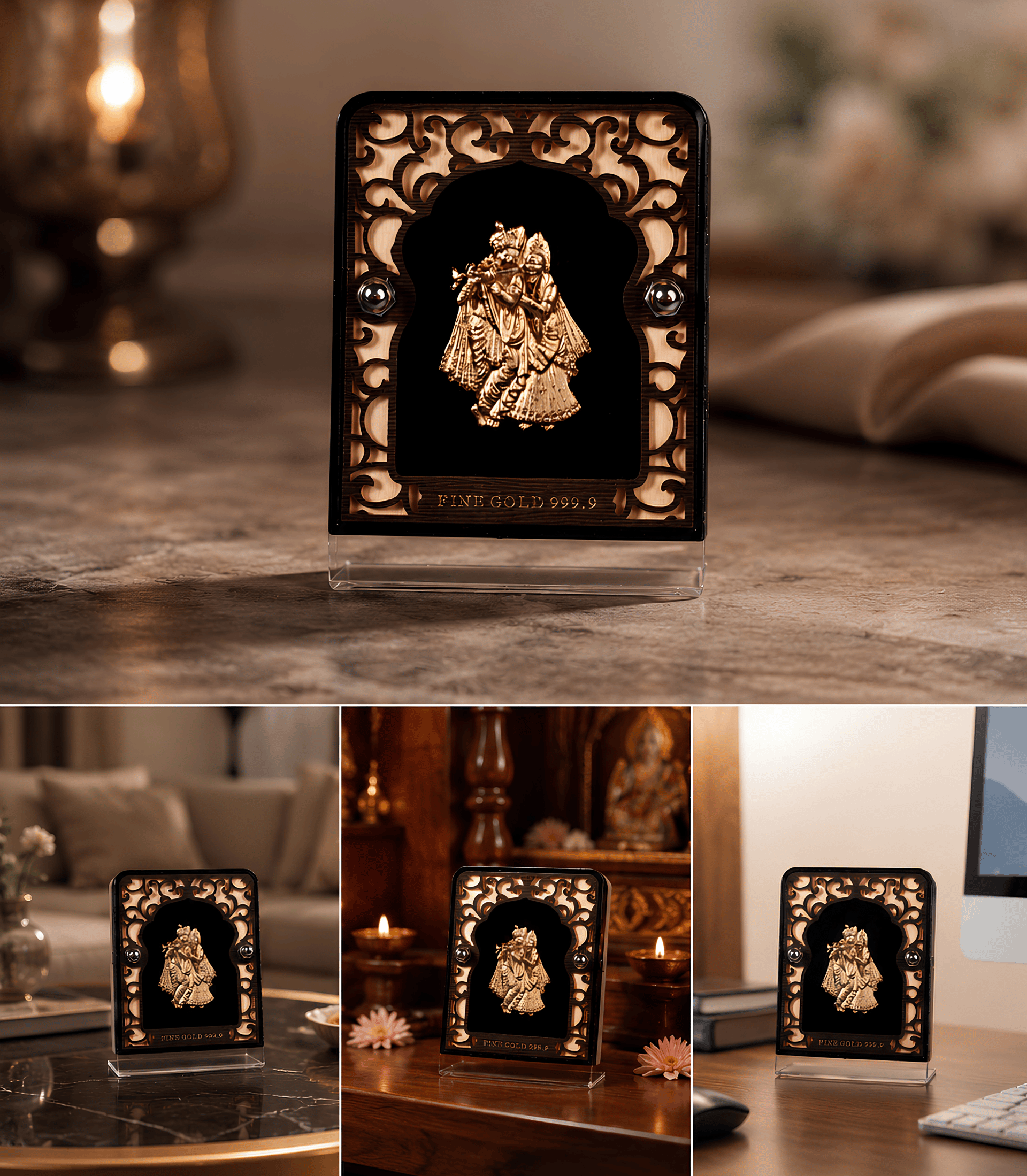 999 Silver Radha Krishna Mini Collectible Card - Image 3