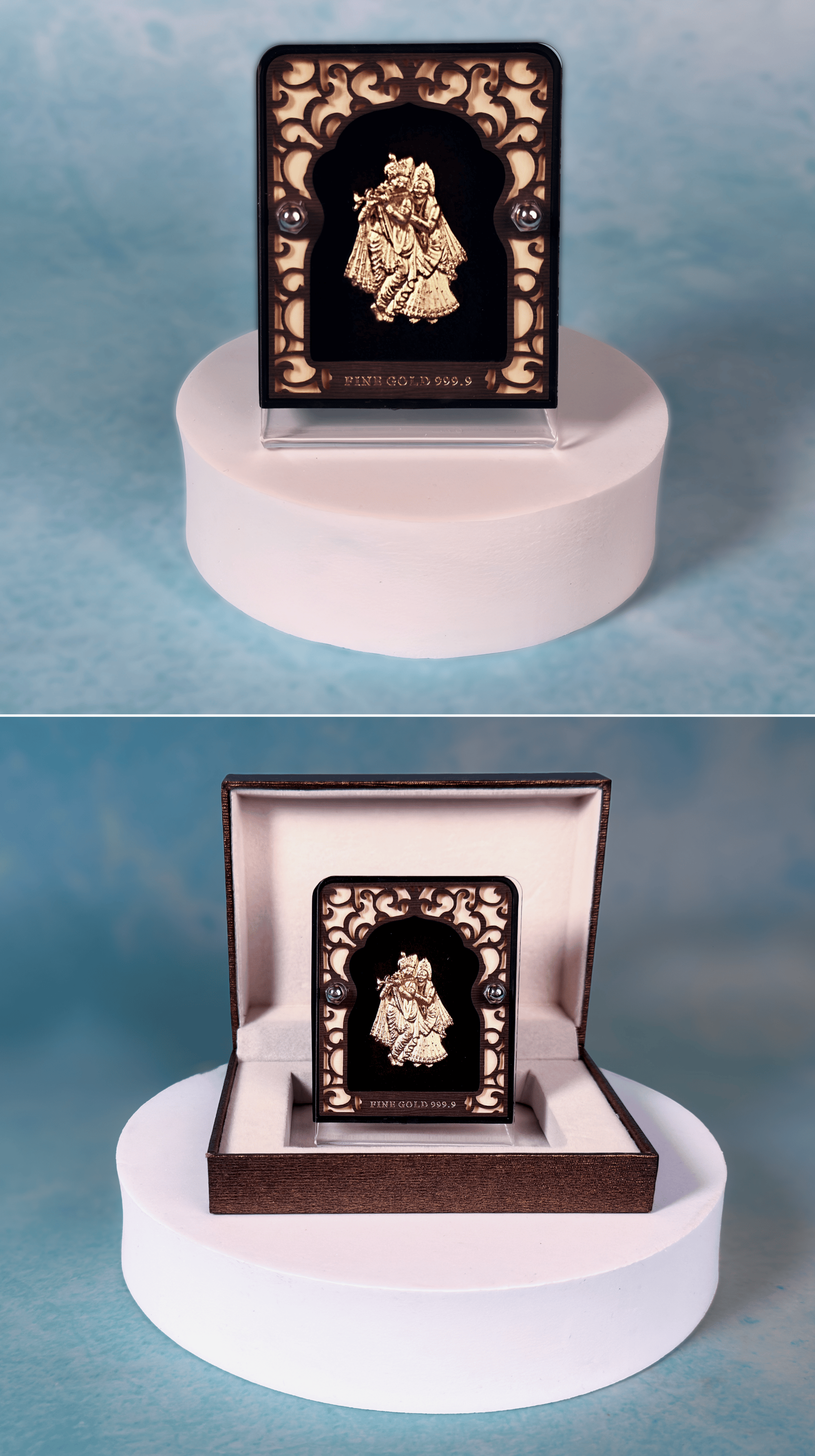 999 Silver Radha Krishna Mini Collectible Card - Image 4