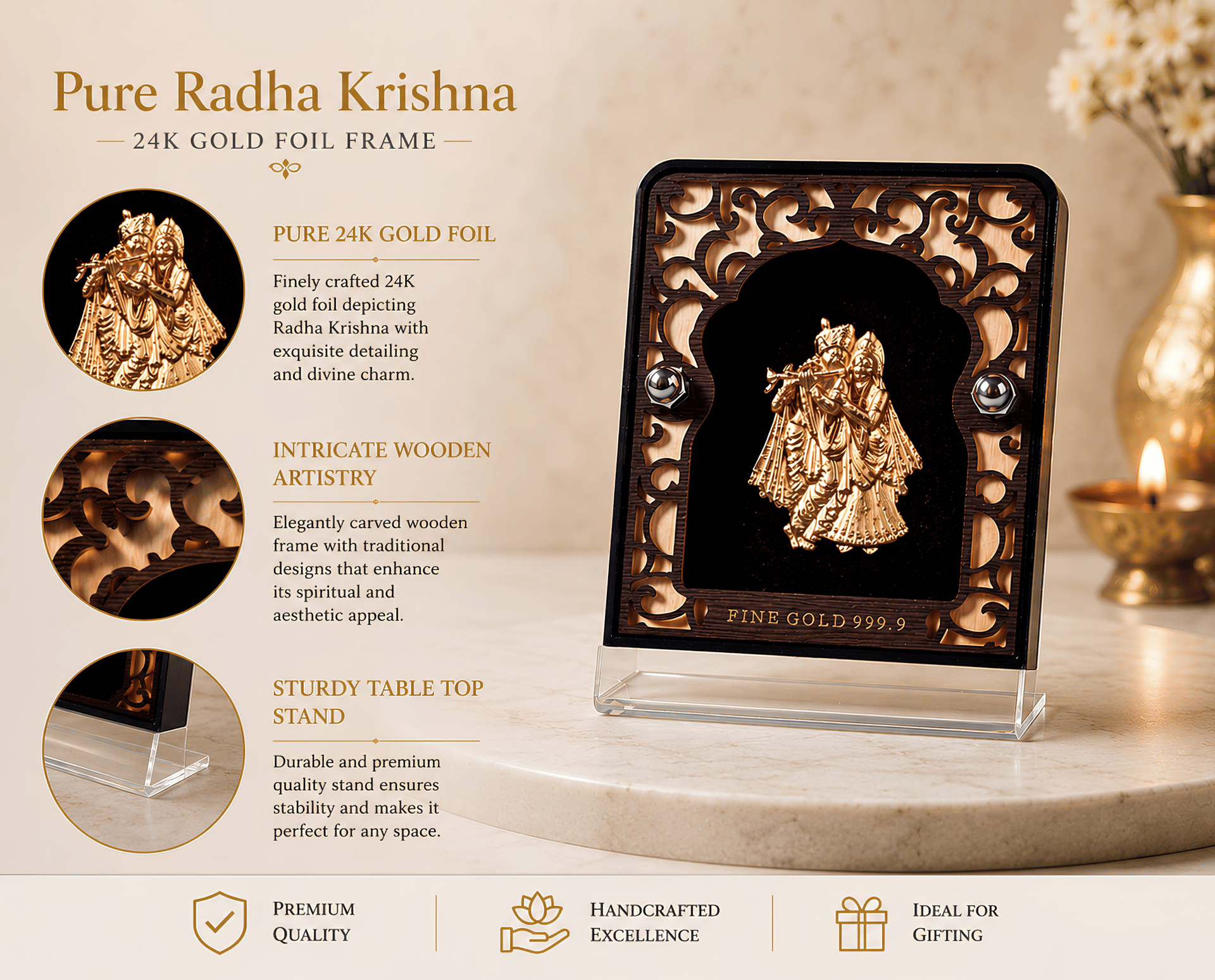 999 Silver Radha Krishna Mini Collectible Card - Image 11