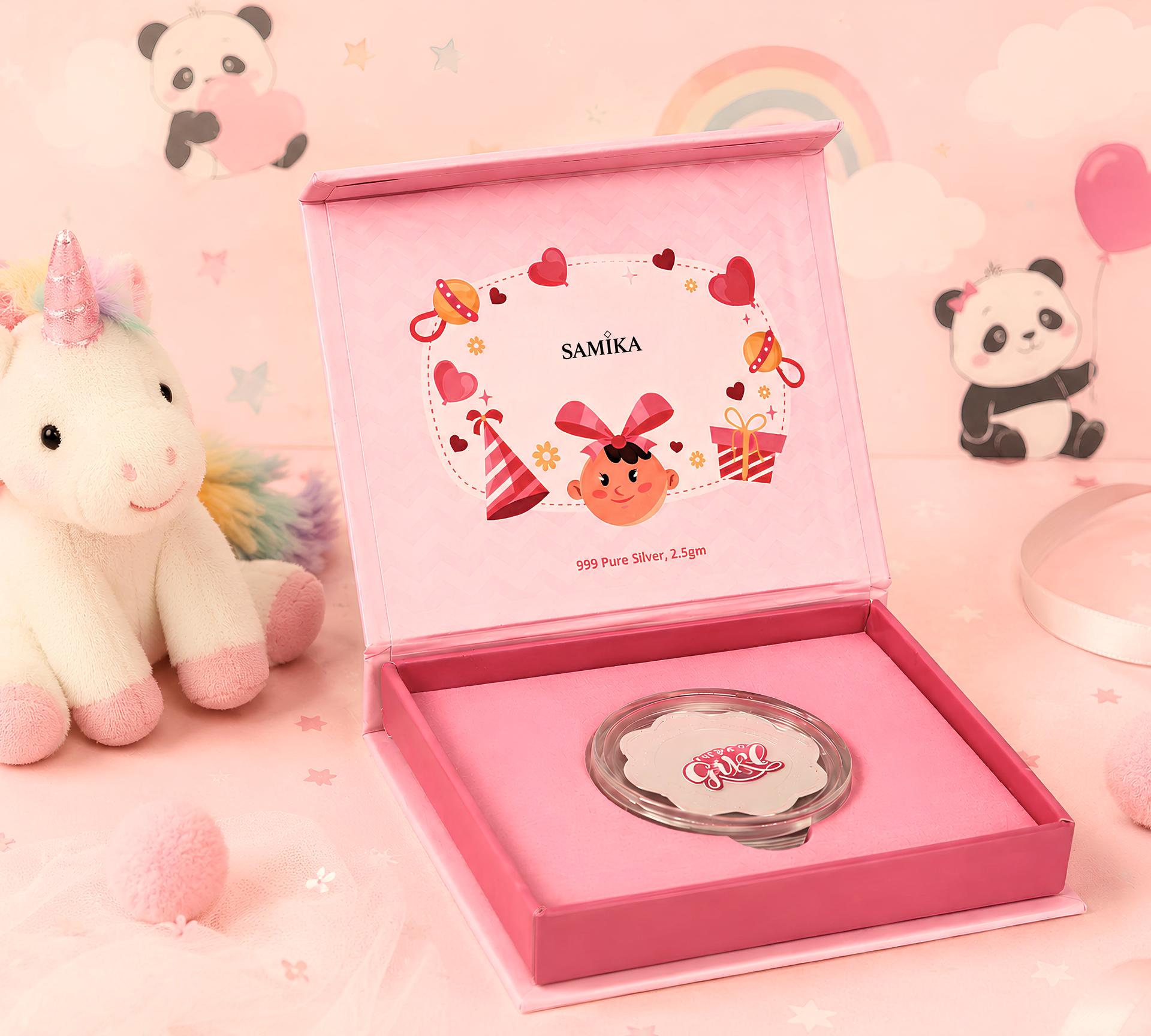 Baby Girl 999 Silver Keepsake Coin Gift Box
