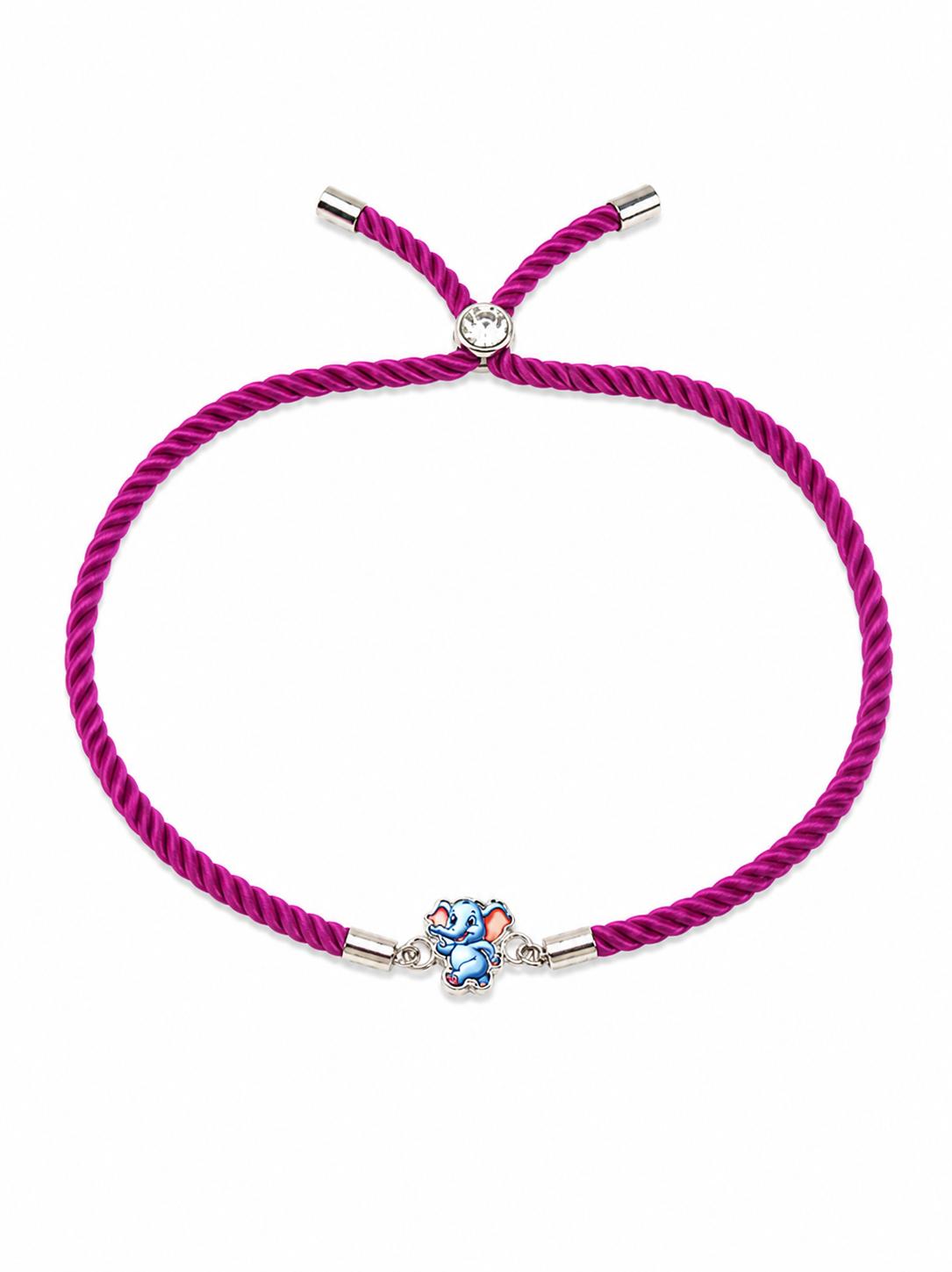 925 Sterling Silver Elephant Designer Kids Rakhi With Roli-Chawal Set