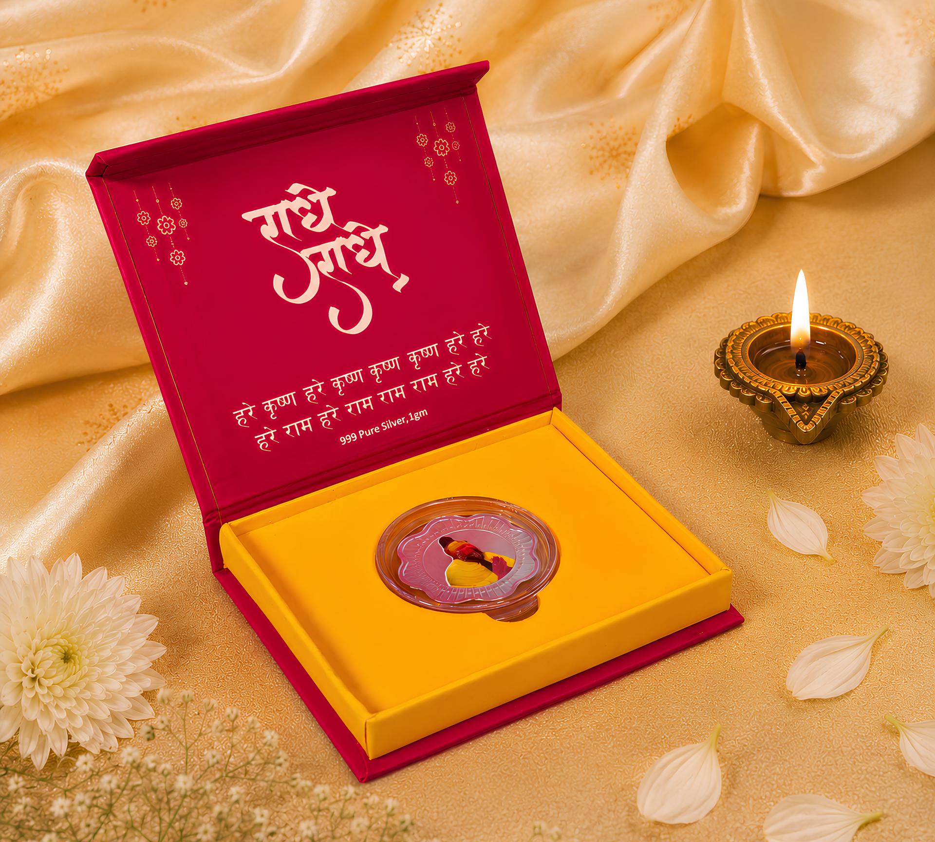 Radhe Radhe 999 Silver Devotional Coin Gift Box - Image 5