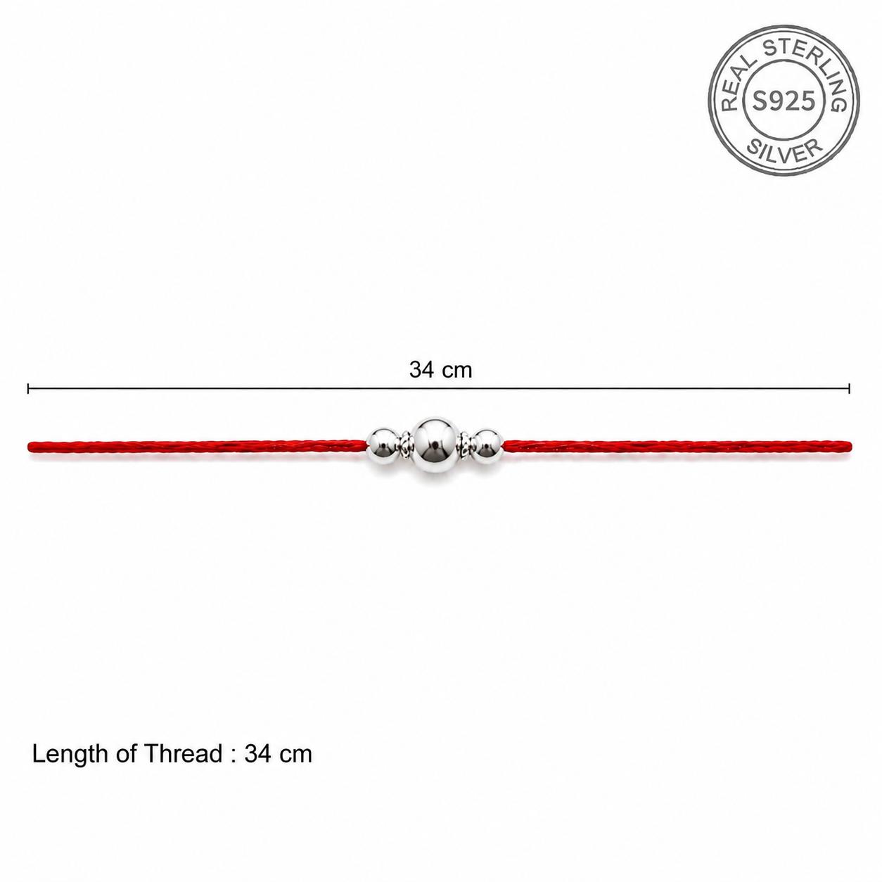 925 Sterling Silver Triple Bead Rakhi - Image 7