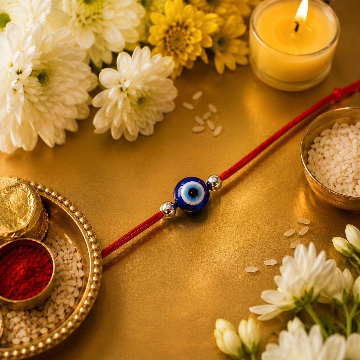 925 Sterling Silver Evil Eye Protection Rakhi - Image 6