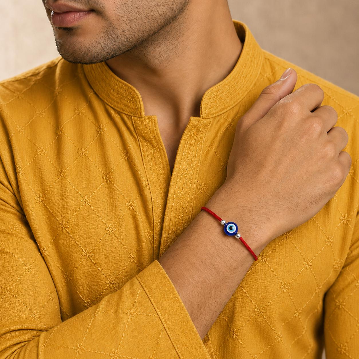 925 Sterling Silver Evil Eye Protection Rakhi - Image 3