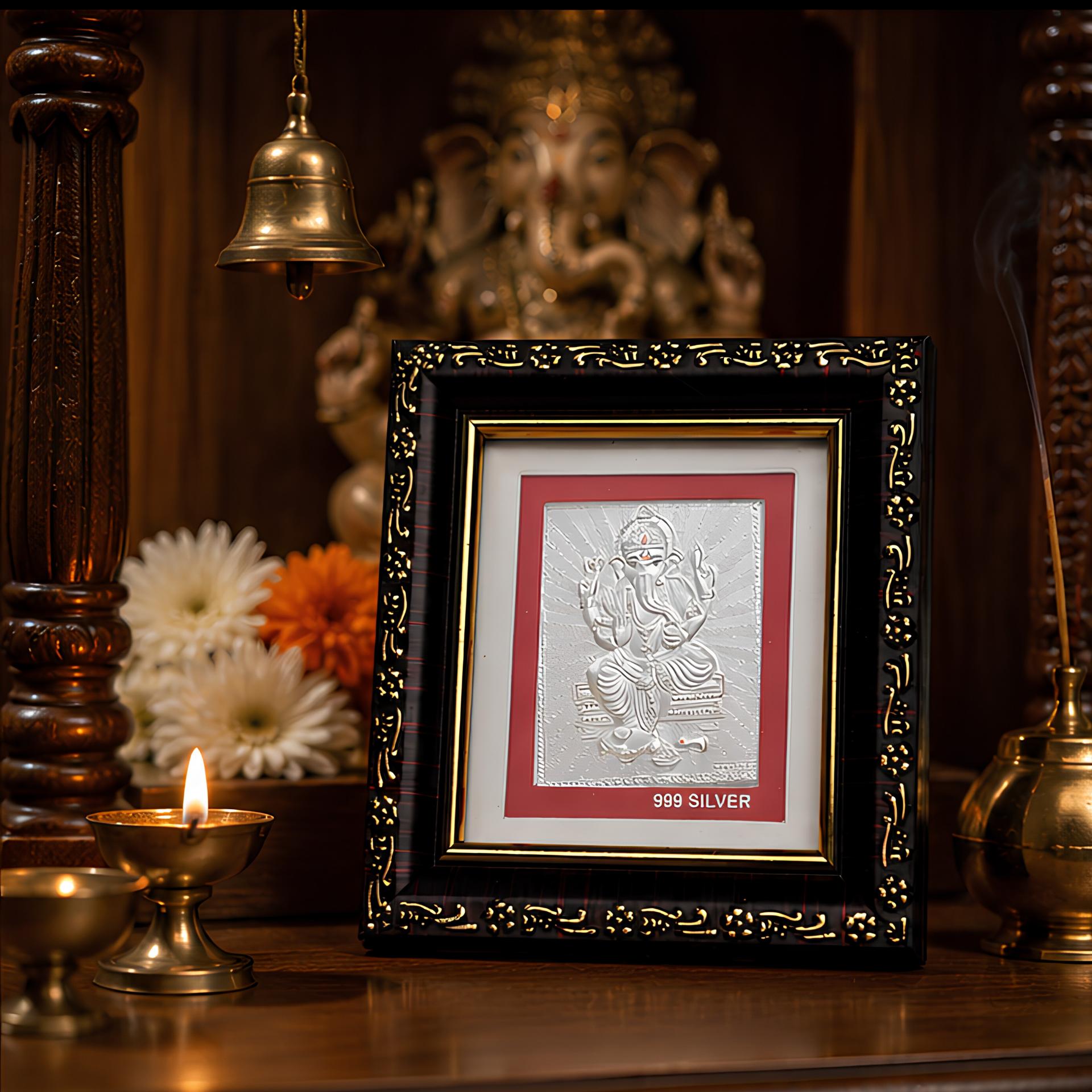 999 Silver Lord Ganesha Premium Classic Frame