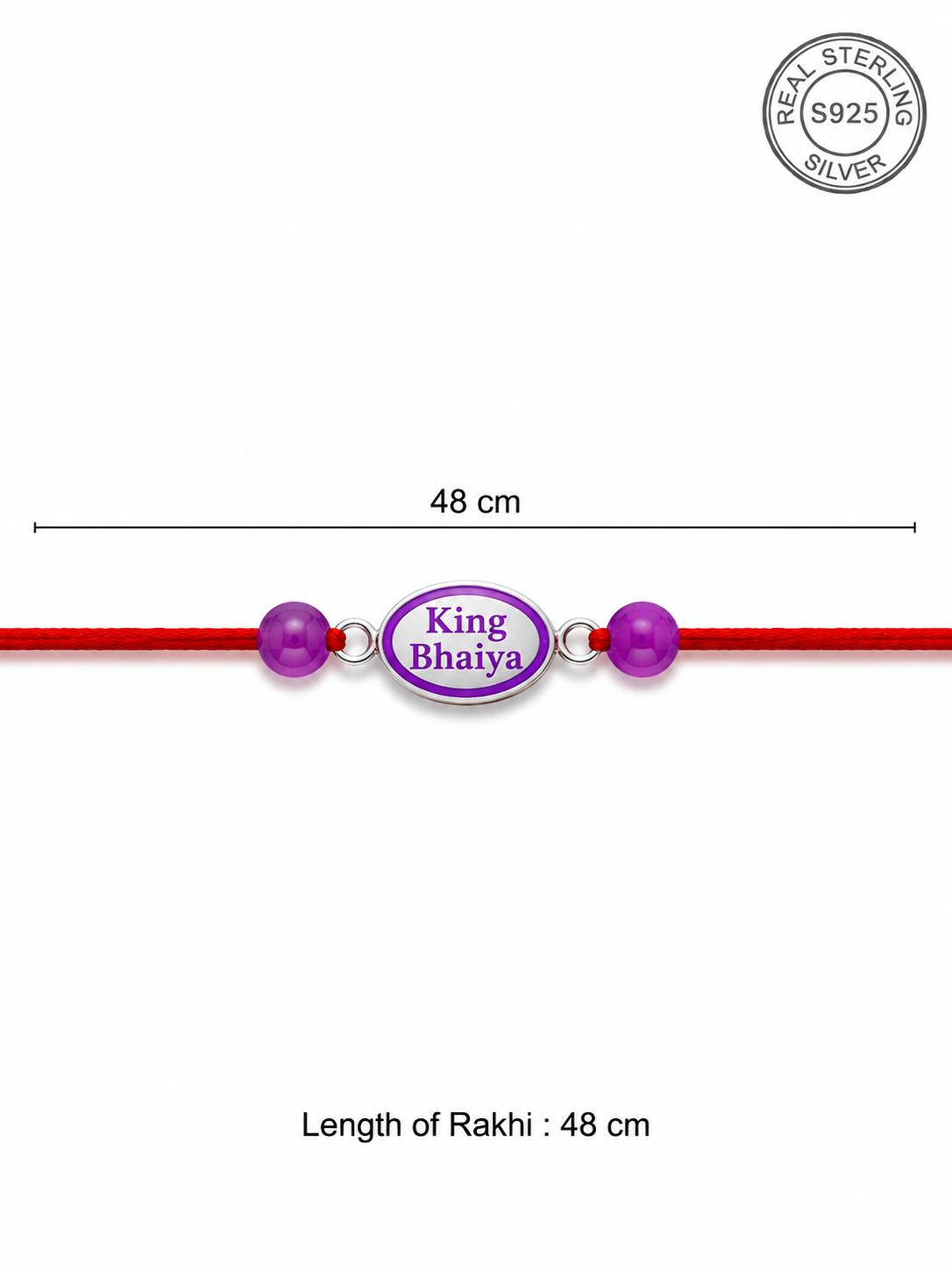 925 Sterling Silver King Bhaiya Premium Designer Rakhi With Roli-Chawal Set - Image 6