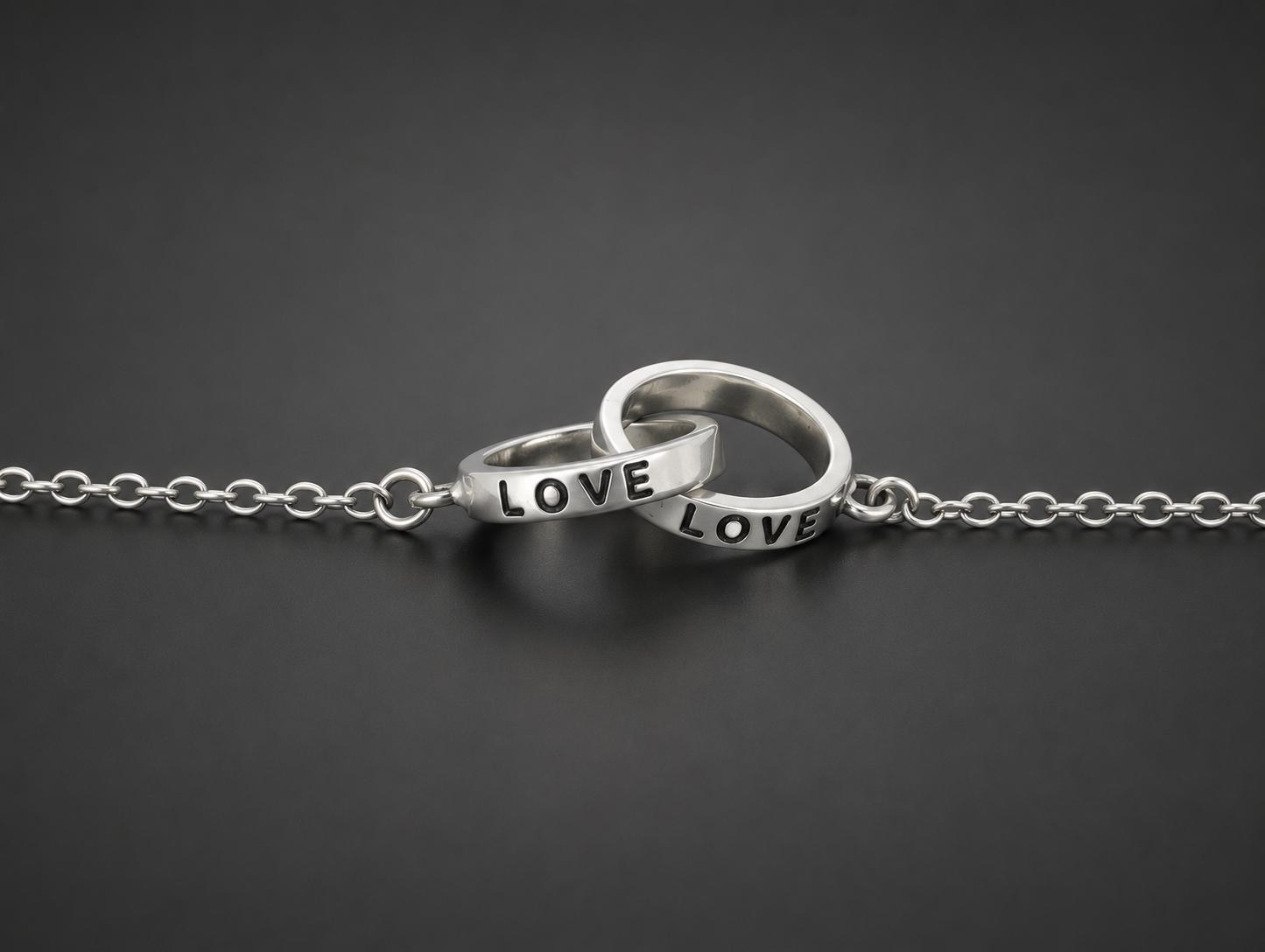 925 Sterling Silver Forever Interlocking Circle Bracelet - Image 2