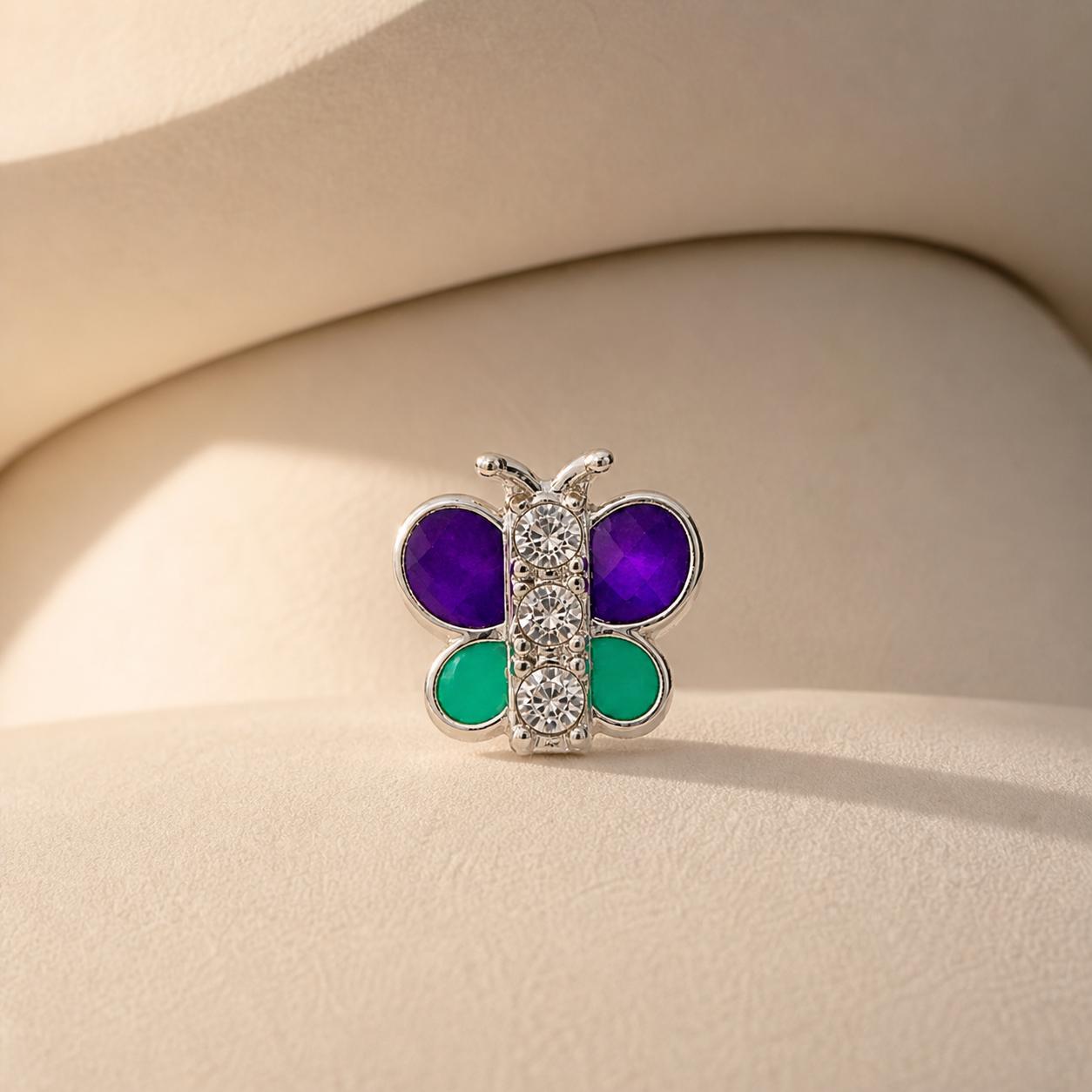 925 Sterling Silver Butterfly Dual Shade Earrings - Image 5