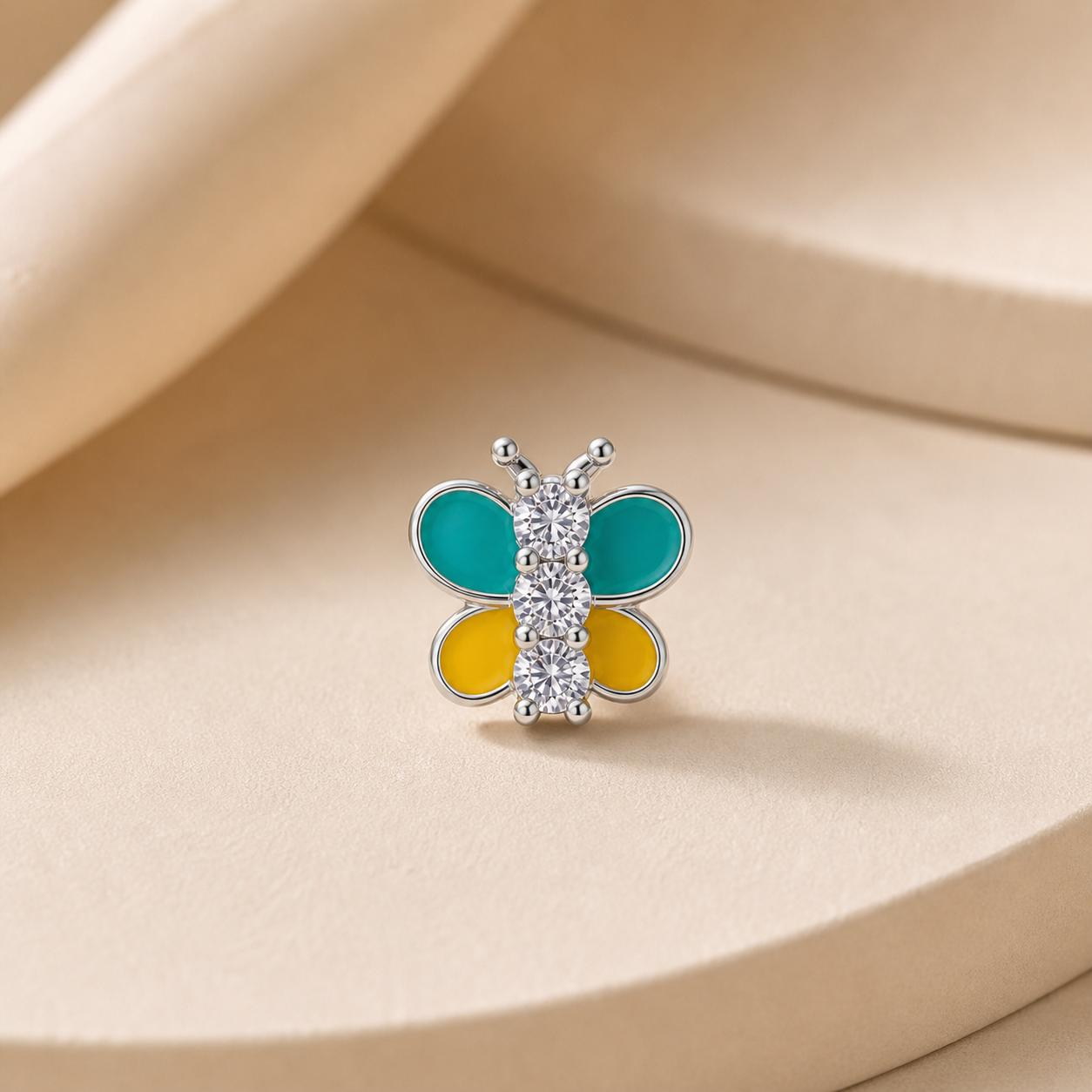 925 Sterling Silver Butterfly Dual Shade Earrings - Image 10
