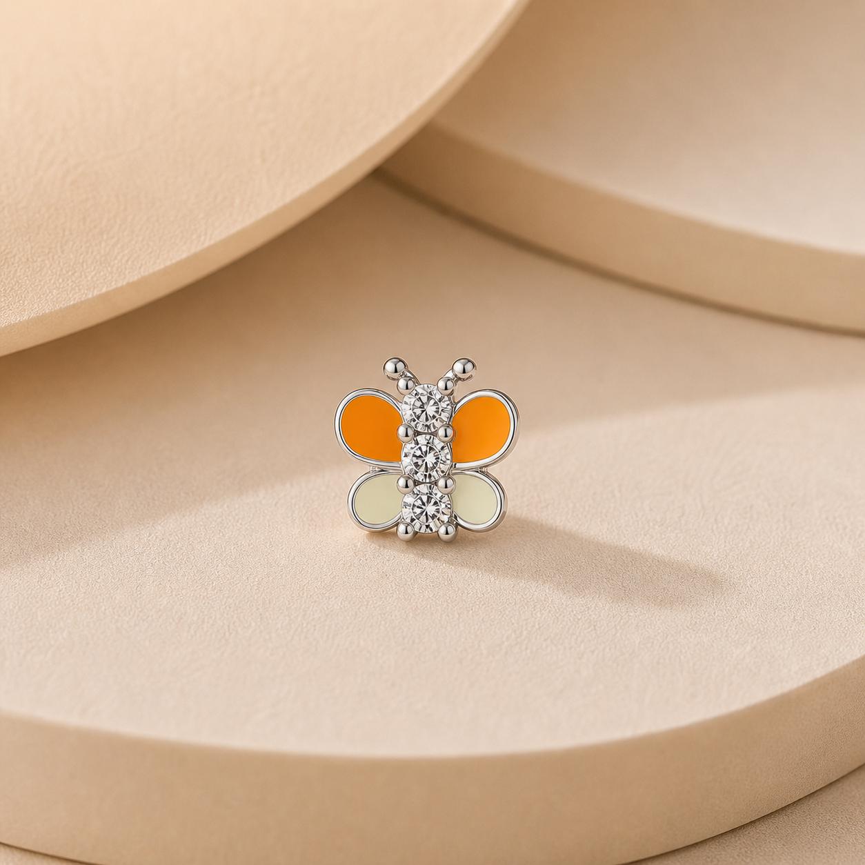 925 Sterling Silver Butterfly Dual Shade Earrings - Image 8