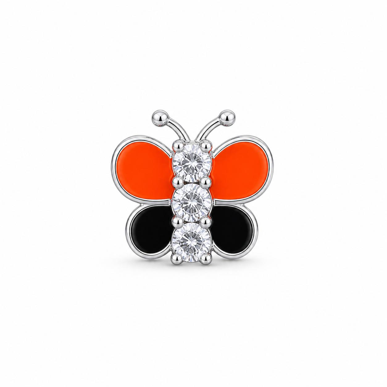 925 Sterling Silver Butterfly Dual Shade Earrings