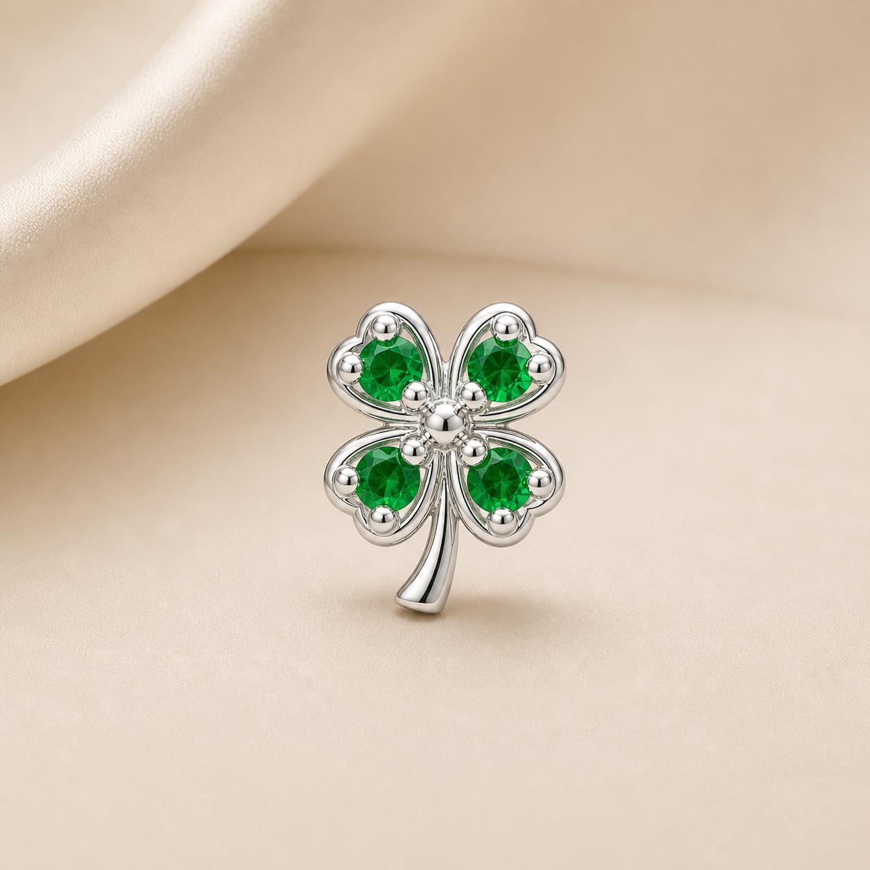 925 Sterling Silver Four Leaf Clover Earrings - Image 6