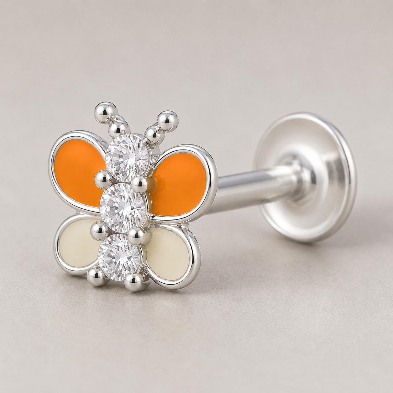 925 Sterling Silver Butterfly Dual Shade Earrings - Image 7