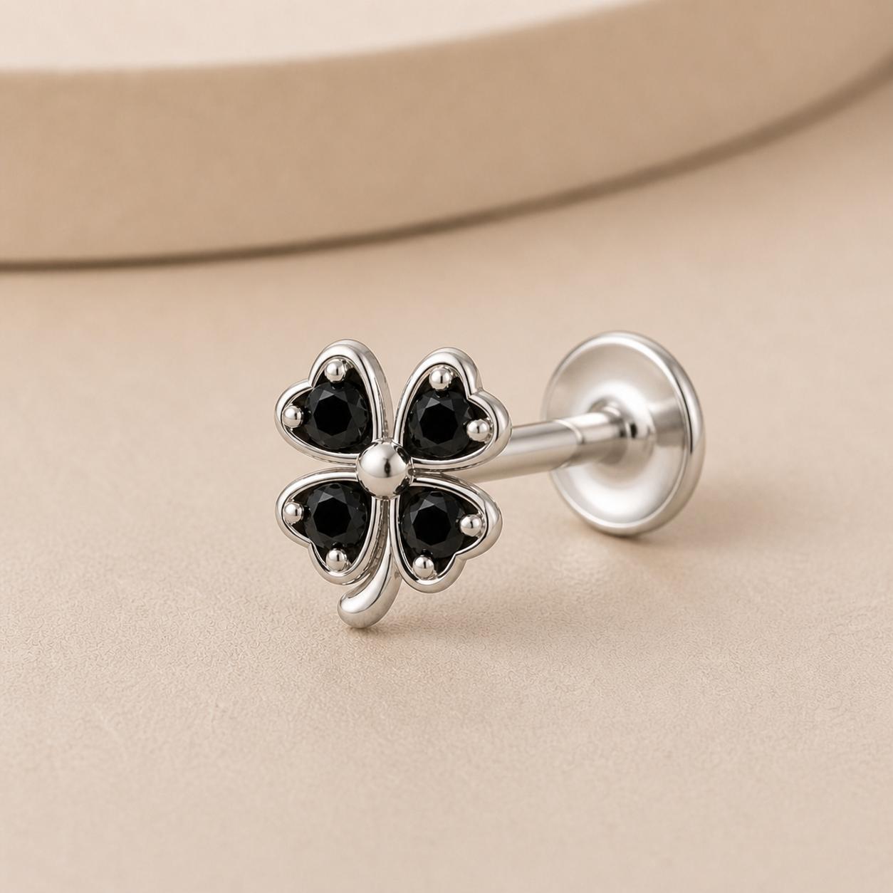 925 Sterling Silver Four Leaf Clover Earrings - Image 9