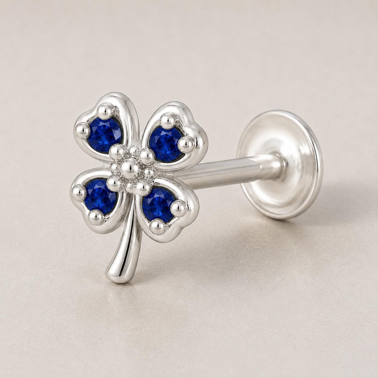 925 Sterling Silver Four Leaf Clover Earrings - Image 7