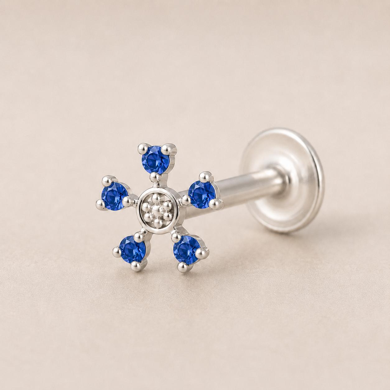 925 Sterling Silver Snowflake Stone Earrings - Image 8