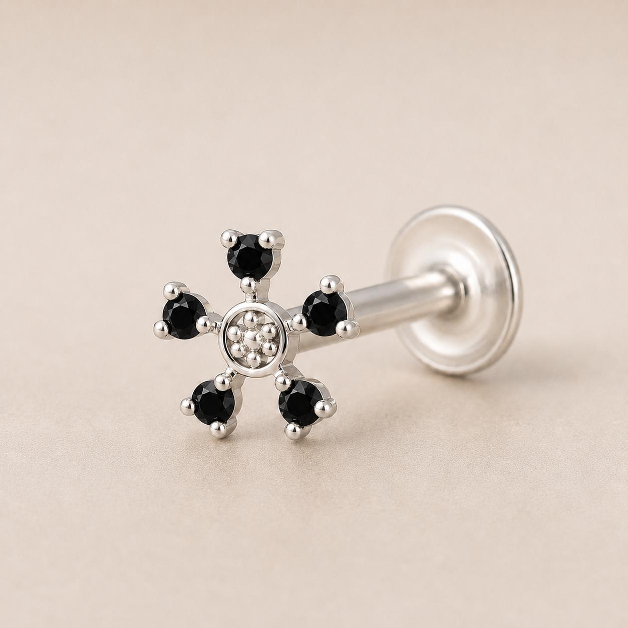 925 Sterling Silver Snowflake Stone Earrings - Image 10
