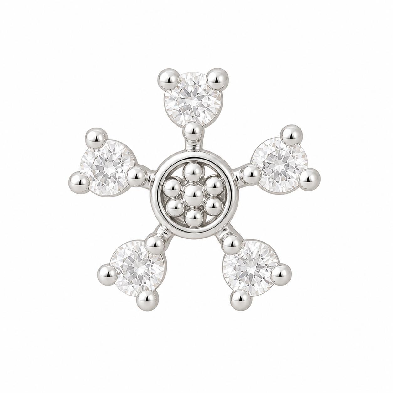 925 Sterling Silver Snowflake Stone Earrings