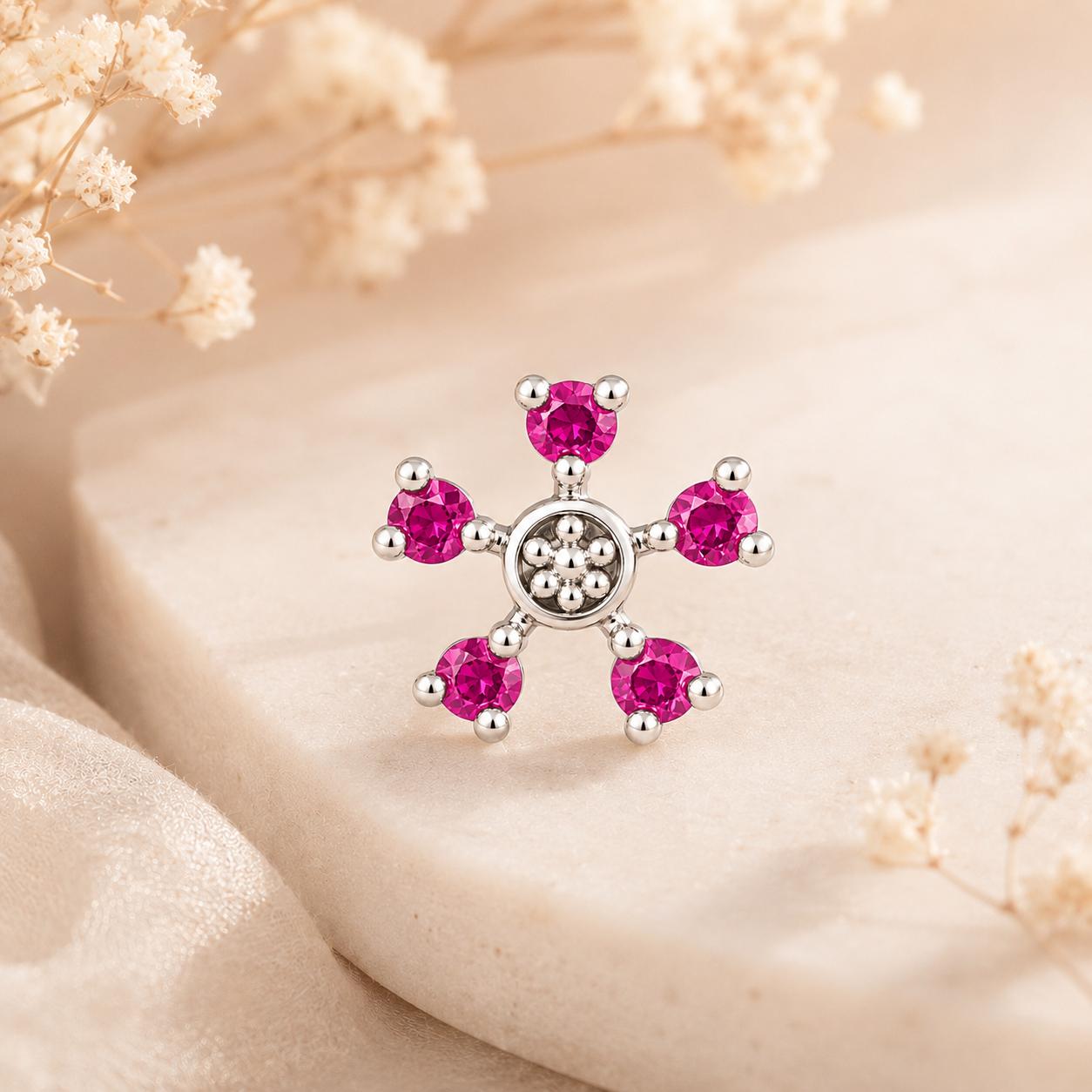 925 Sterling Silver Snowflake Stone Earrings - Image 3