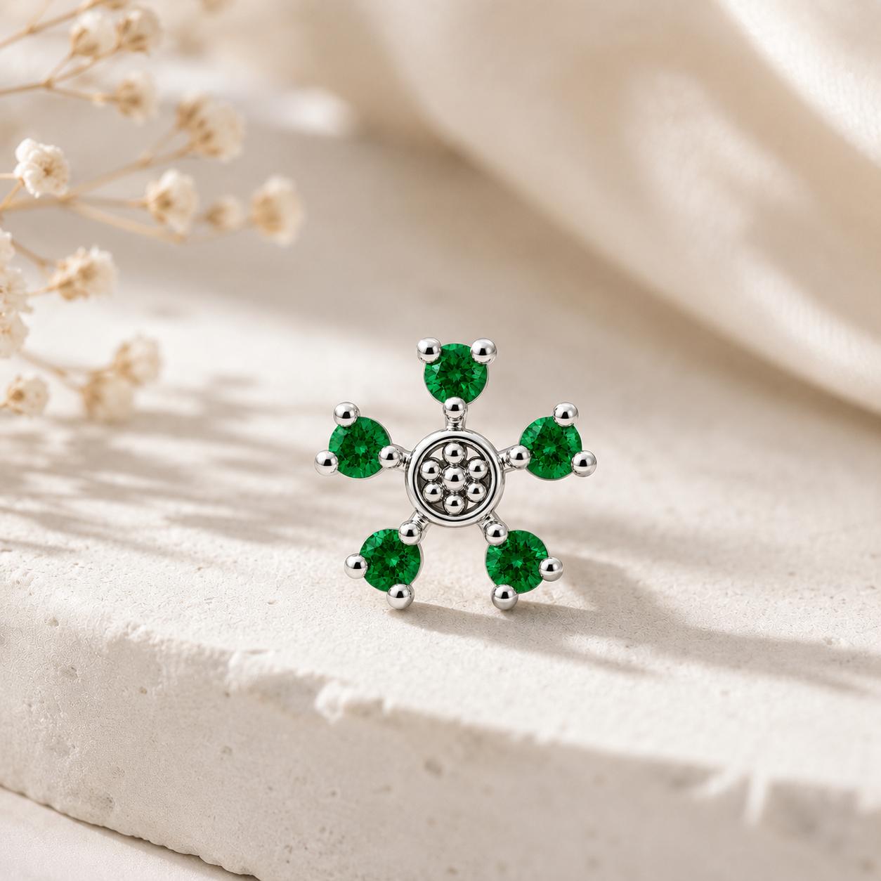 925 Sterling Silver Snowflake Stone Earrings - Image 5