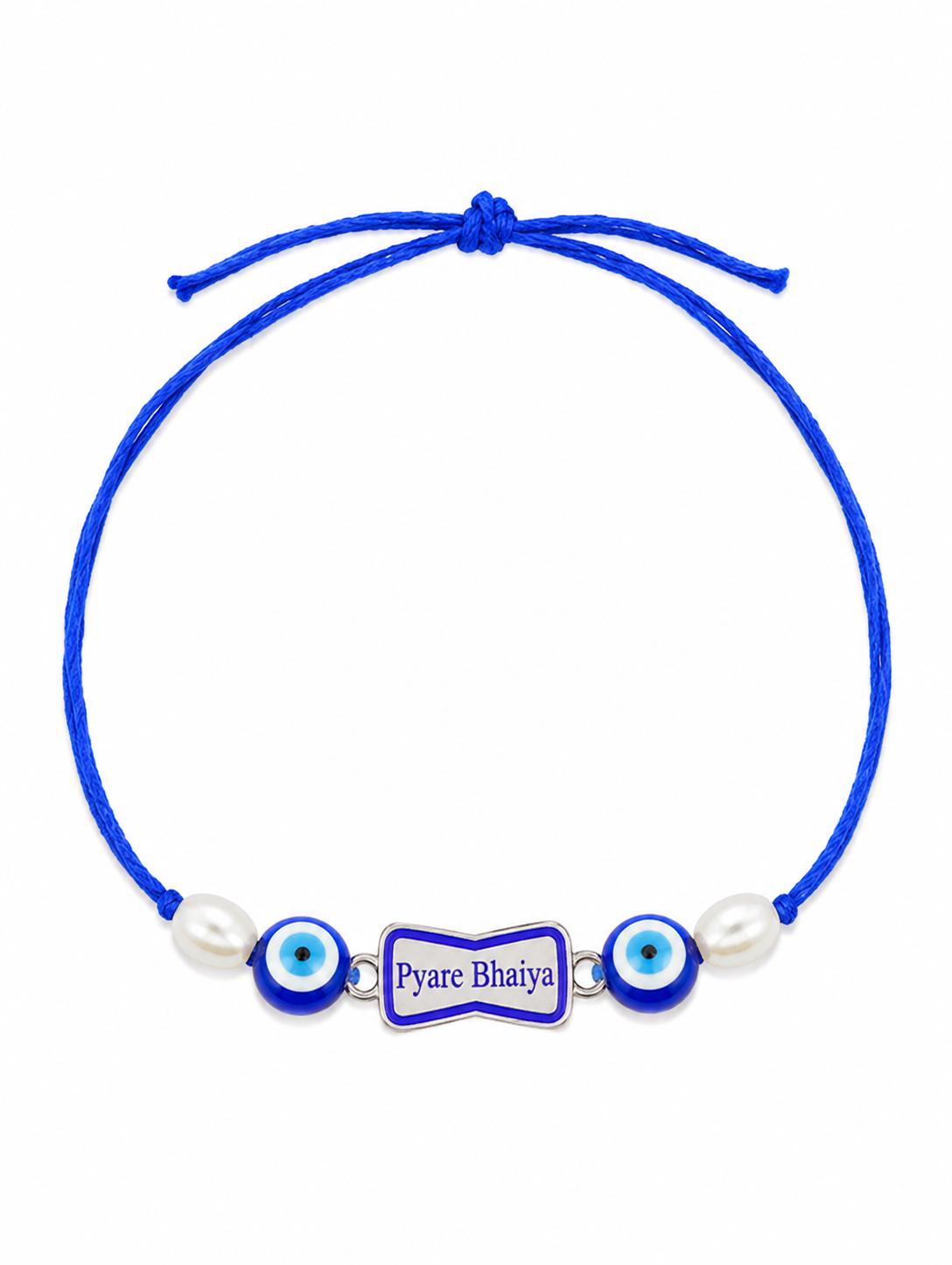 925 Sterling Silver Pyare Bhaiya Designer Rakhi With Roli-Chawal Set - Image 2