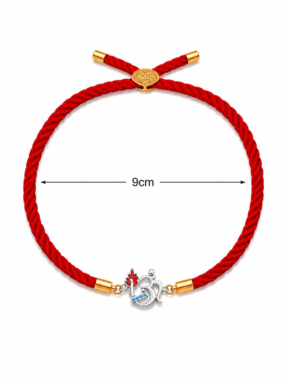 925 Sterling Silver Om Symbol Rakhi With Roli-Chawal Set - Image 6