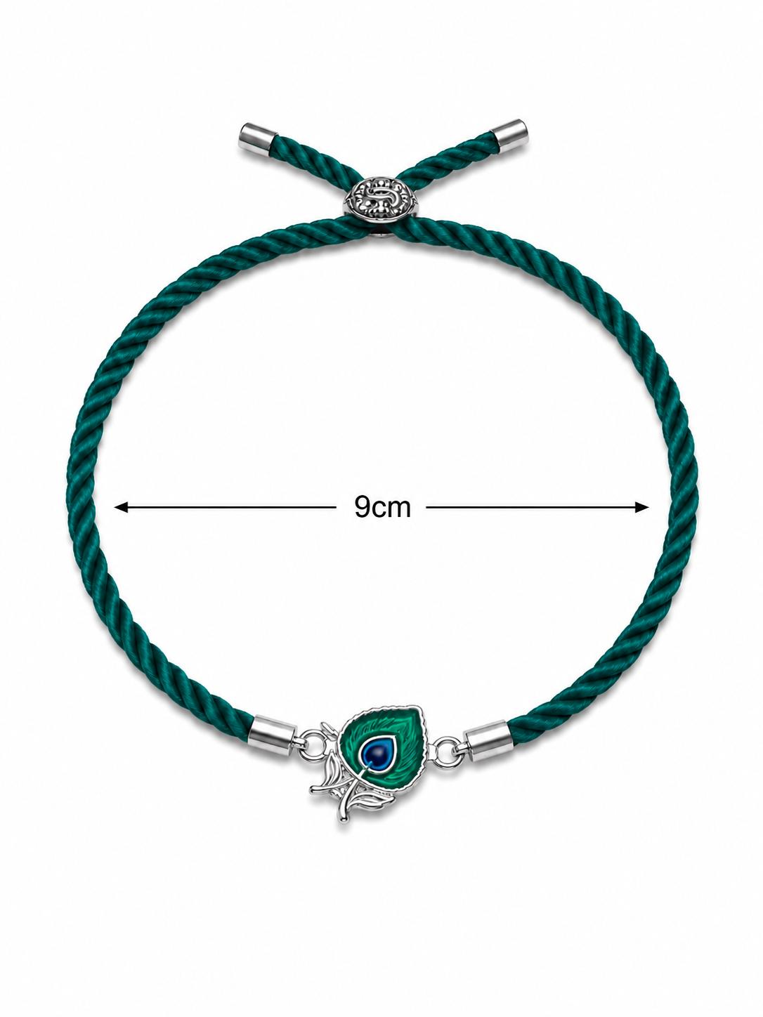 925 Sterling Silver Krishna Mor Pankh Rakhi - Image 6