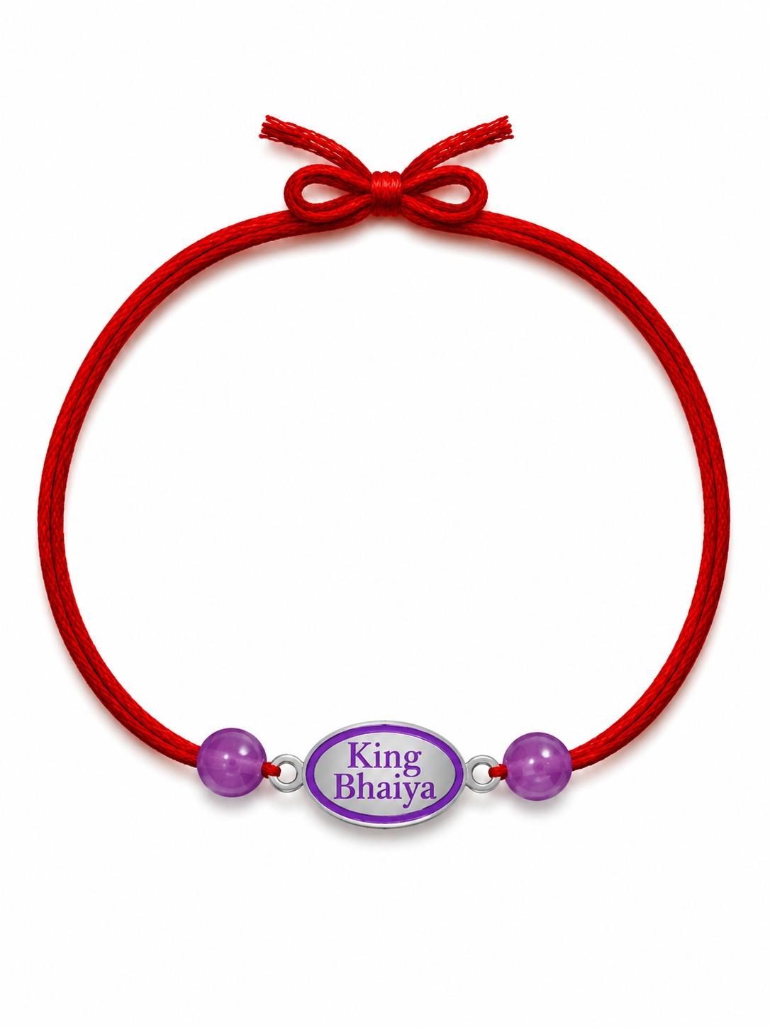 925 Sterling Silver King Bhaiya Premium Designer Rakhi With Roli-Chawal Set - Image 2