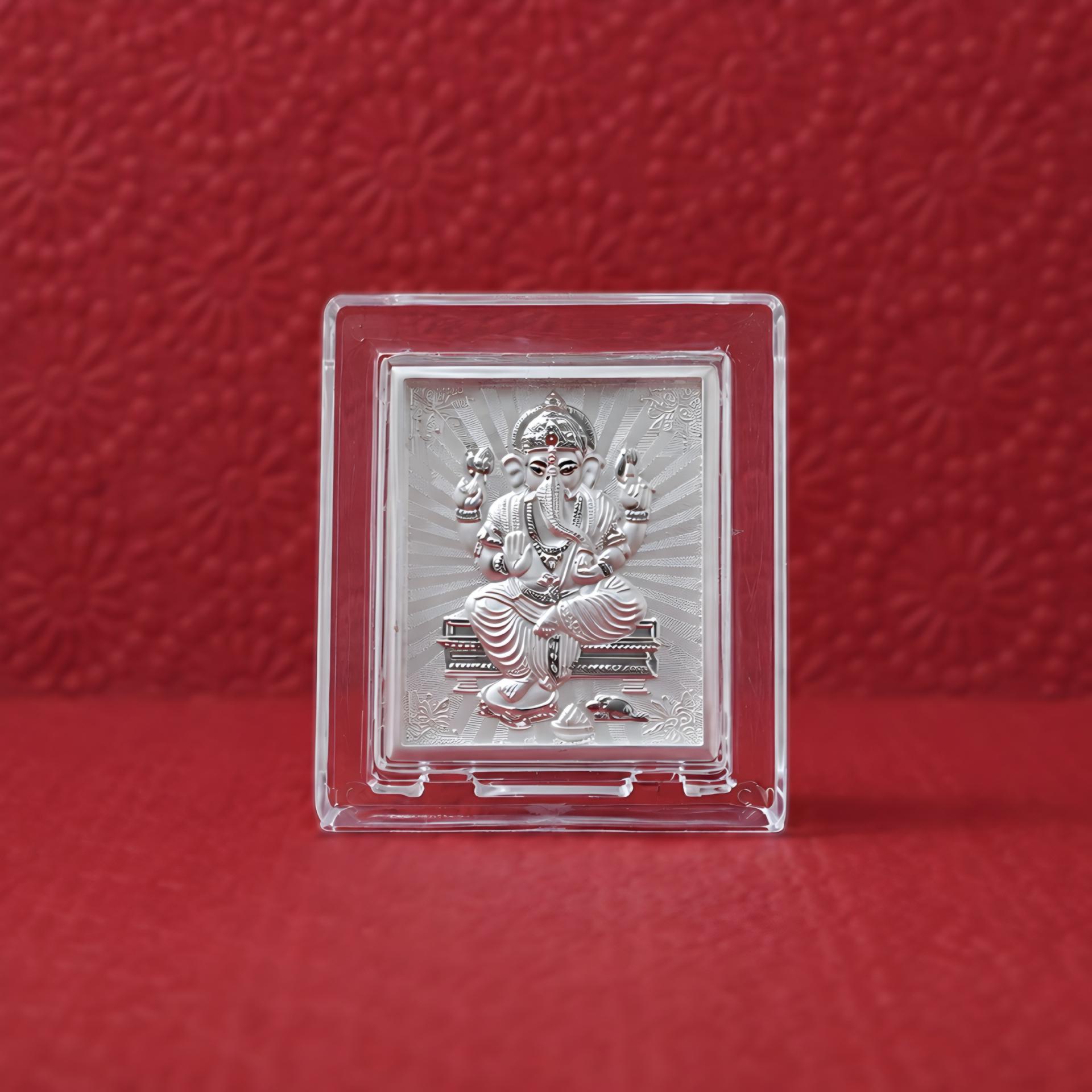 999 Silver Lord Ganesha Blessing Frame