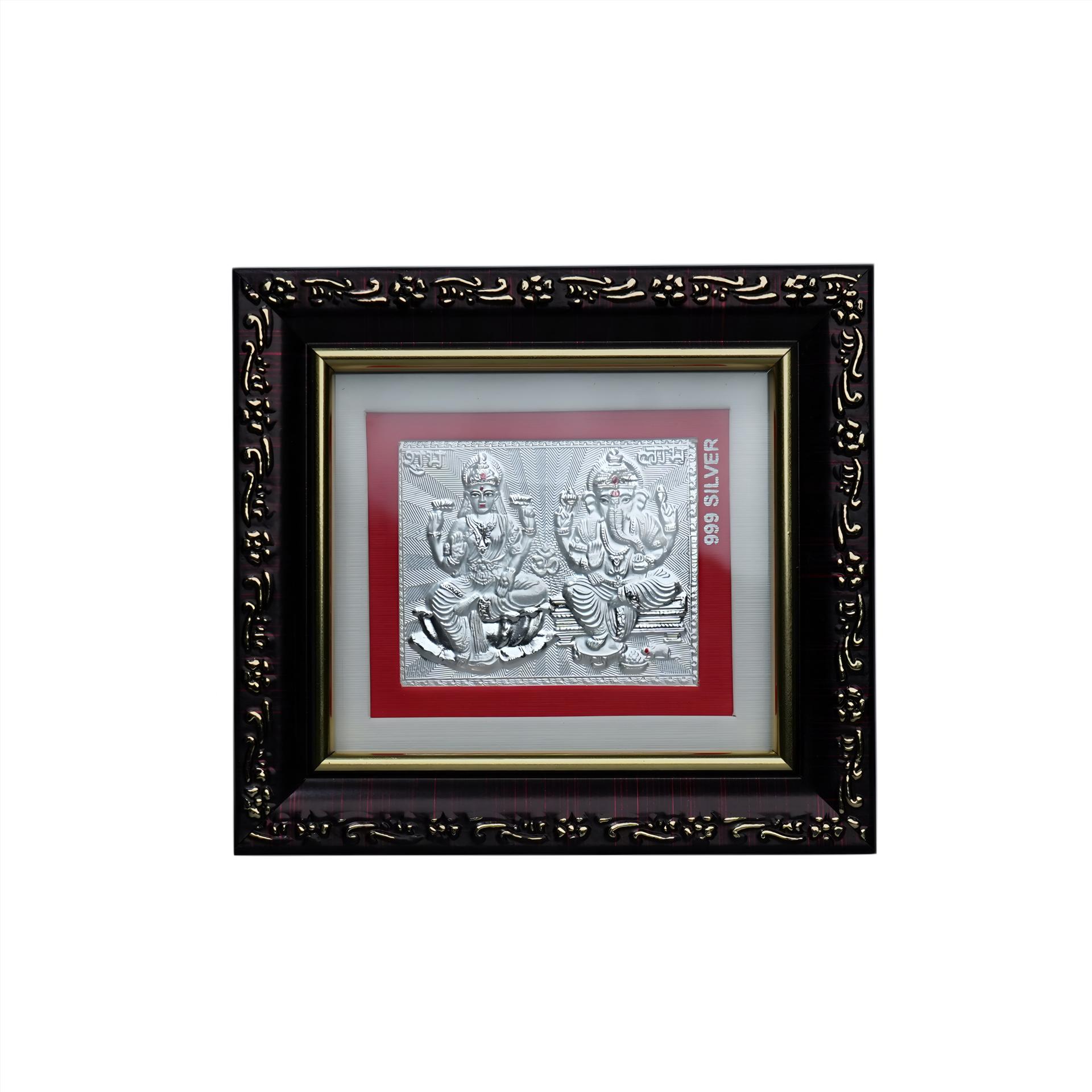 999 Silver Shubh Labh Lakshmi Ganesha Premium Classic Frame - Image 4