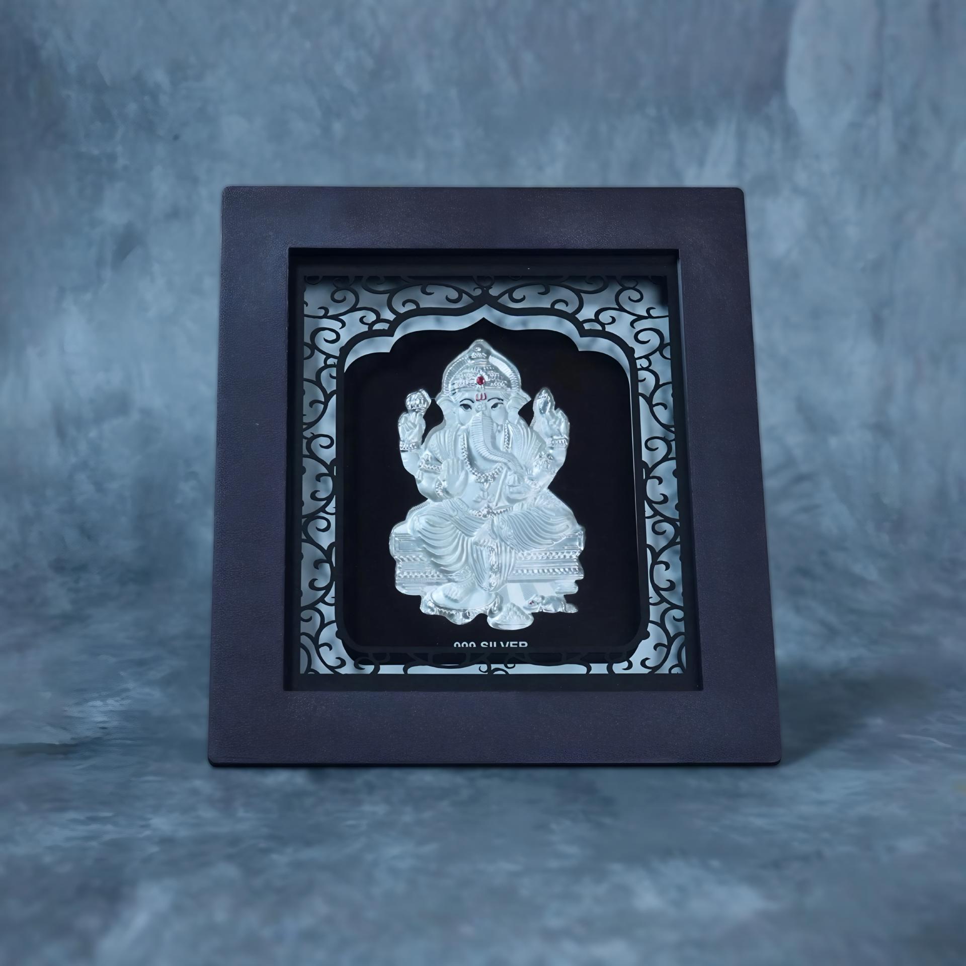 999 Silver Lord Ganesha Premium Decorative Frame - Image 2