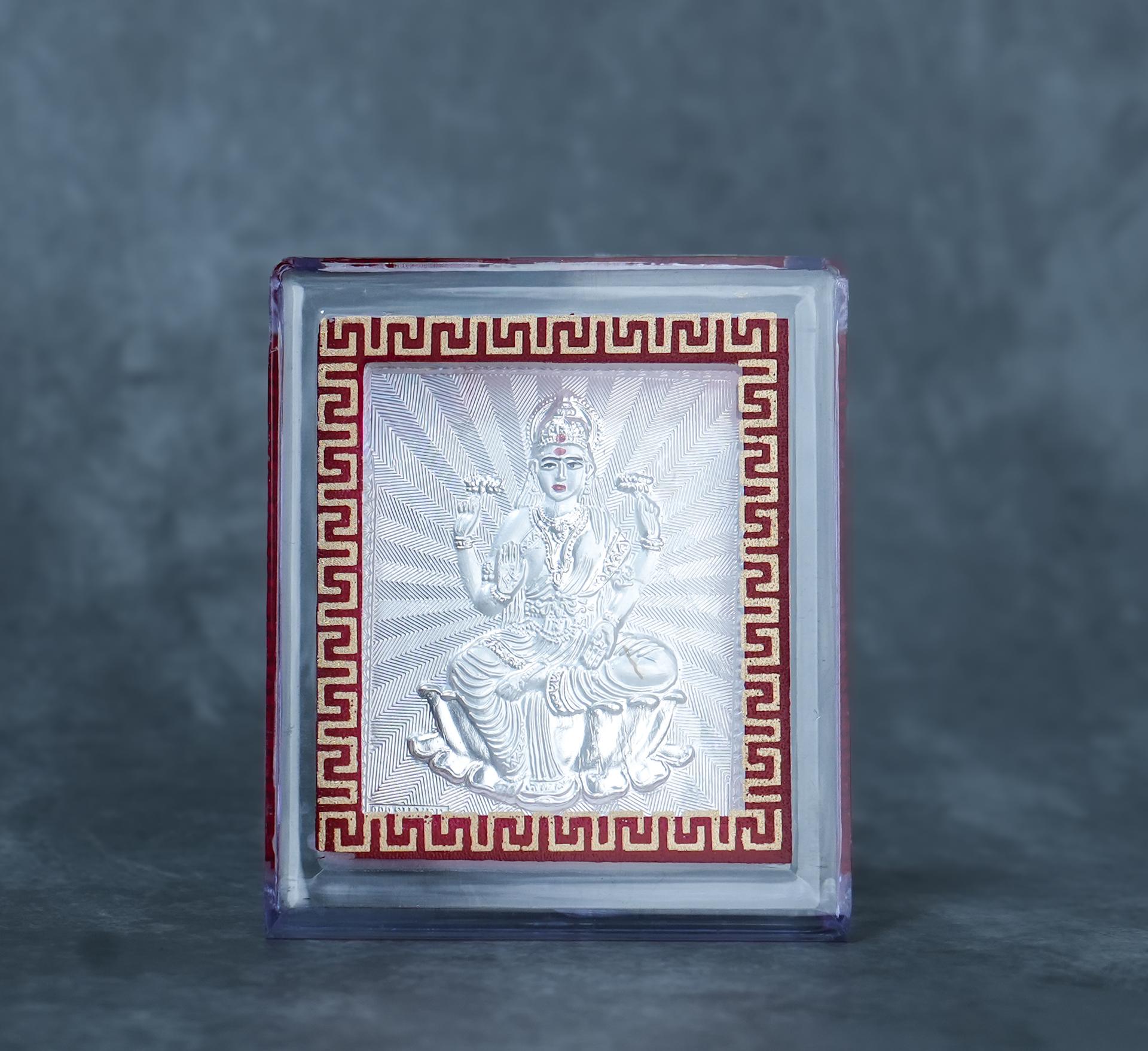 999 Silver Goddess Lakshmi Blessing Frame - Image 2