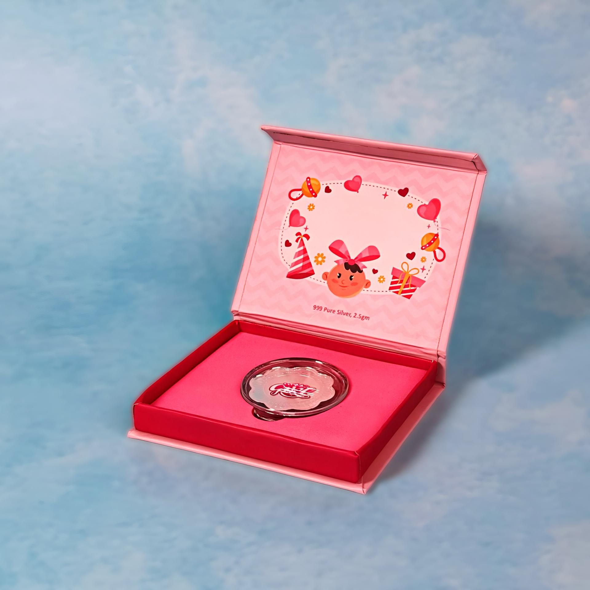 Baby Girl 999 Silver Keepsake Coin Gift Box - Image 2
