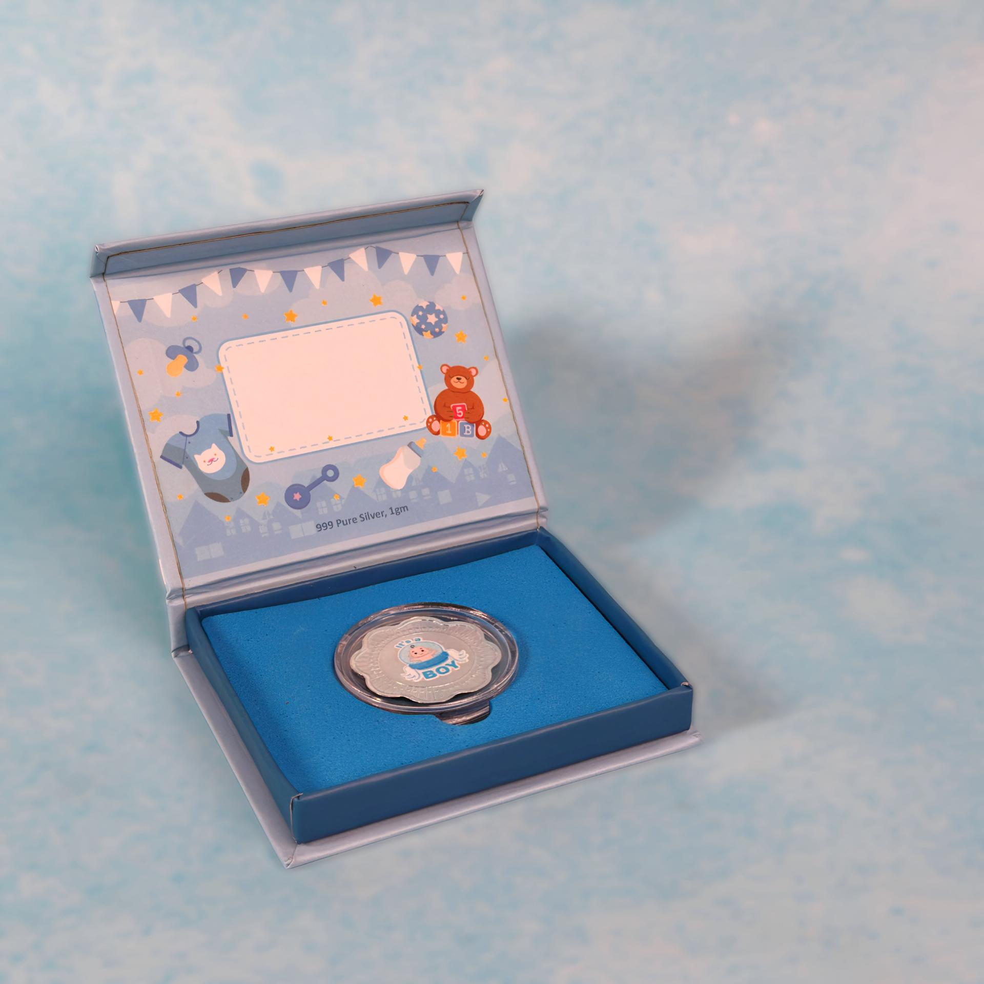 999 Silver Baby Boy Welcome Keepsake Gift Box - Image 6