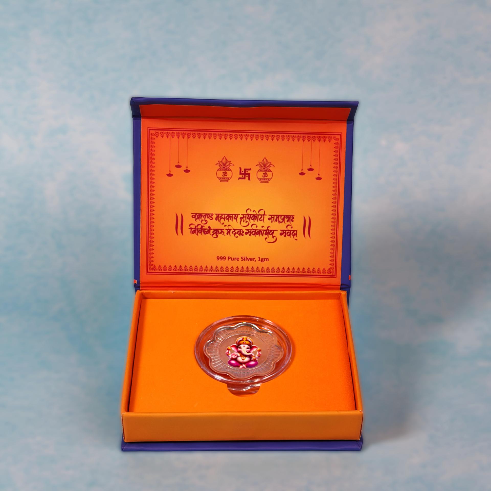 Lord Ganesha 999 Silver Devotional Coin Gift Box - Image 6
