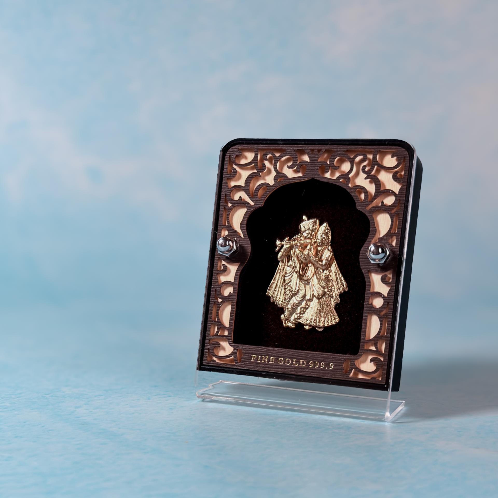 999 Silver Radha Krishna Mini Collectible Card - Image 2