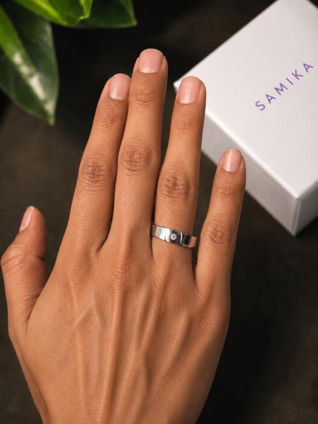 925 Sterling Silver Minimalist Solitaire Men's Ring - Image 3